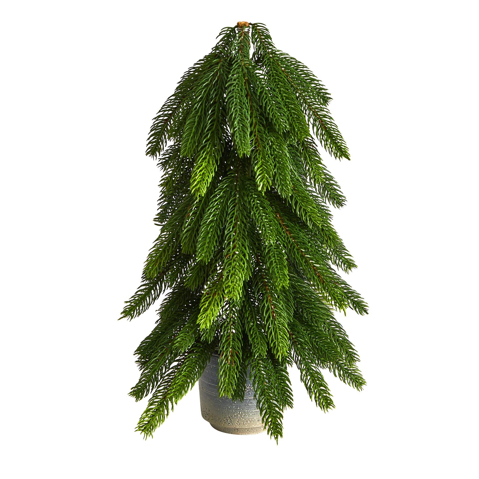 Nearly NaturalChristmas Trees, Plastic, Cement, Styrofoam, Green, 8 in. W x 8 in. D x 17 in. H