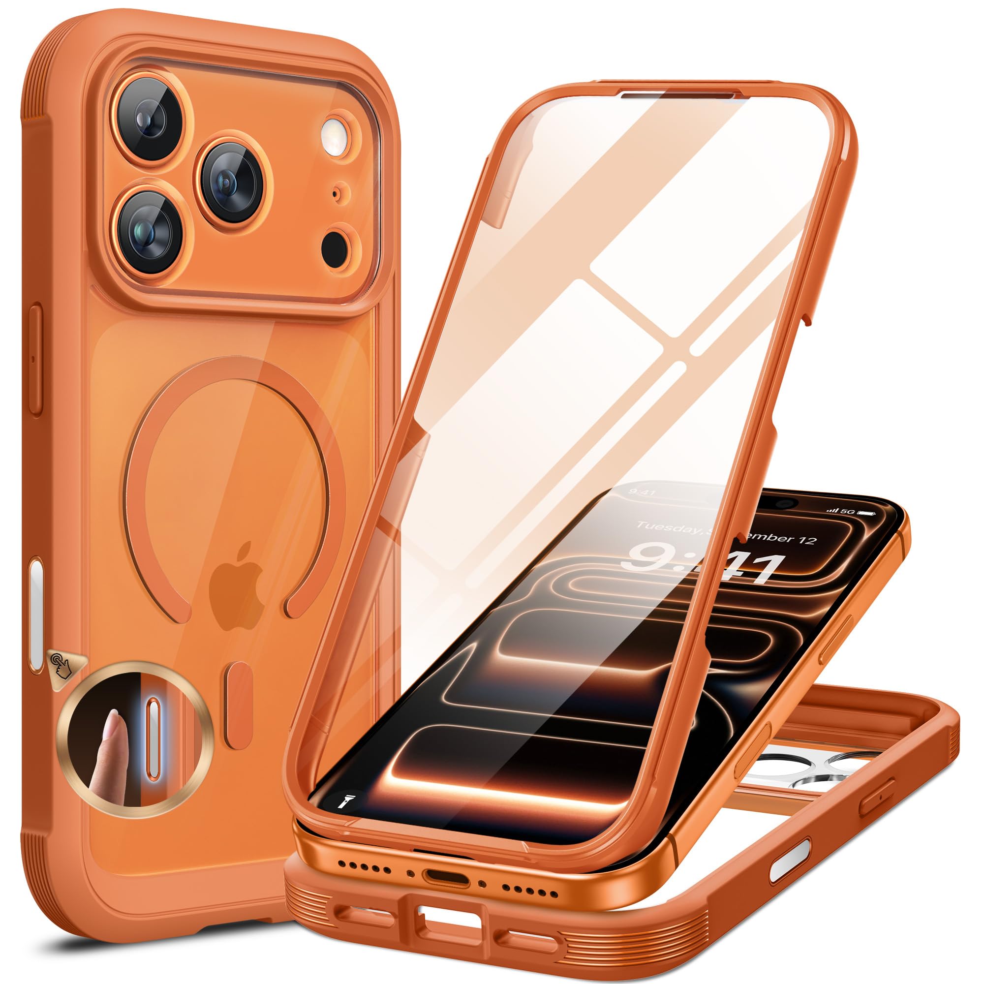 Miracase Full-Body for iPhone 17 Pro Case Orange