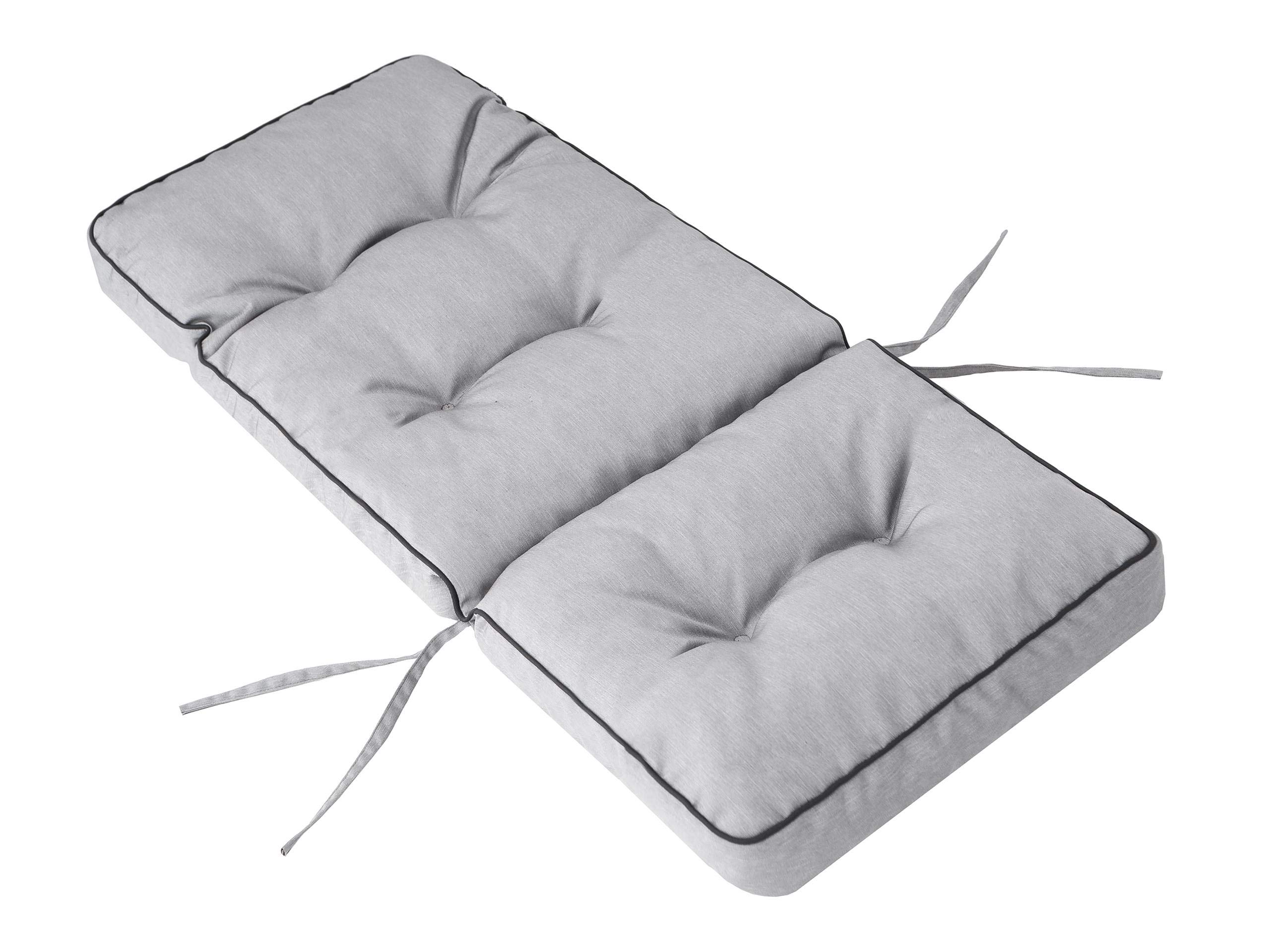 PillowPrim Sitzkissen für Gartenstühle und Campingstuhl – Für Outdoorfans & Gartenfreunde – Bequemer Sitzkomfort im Freien – Gepolstert, Asche, 50x50x70 cm