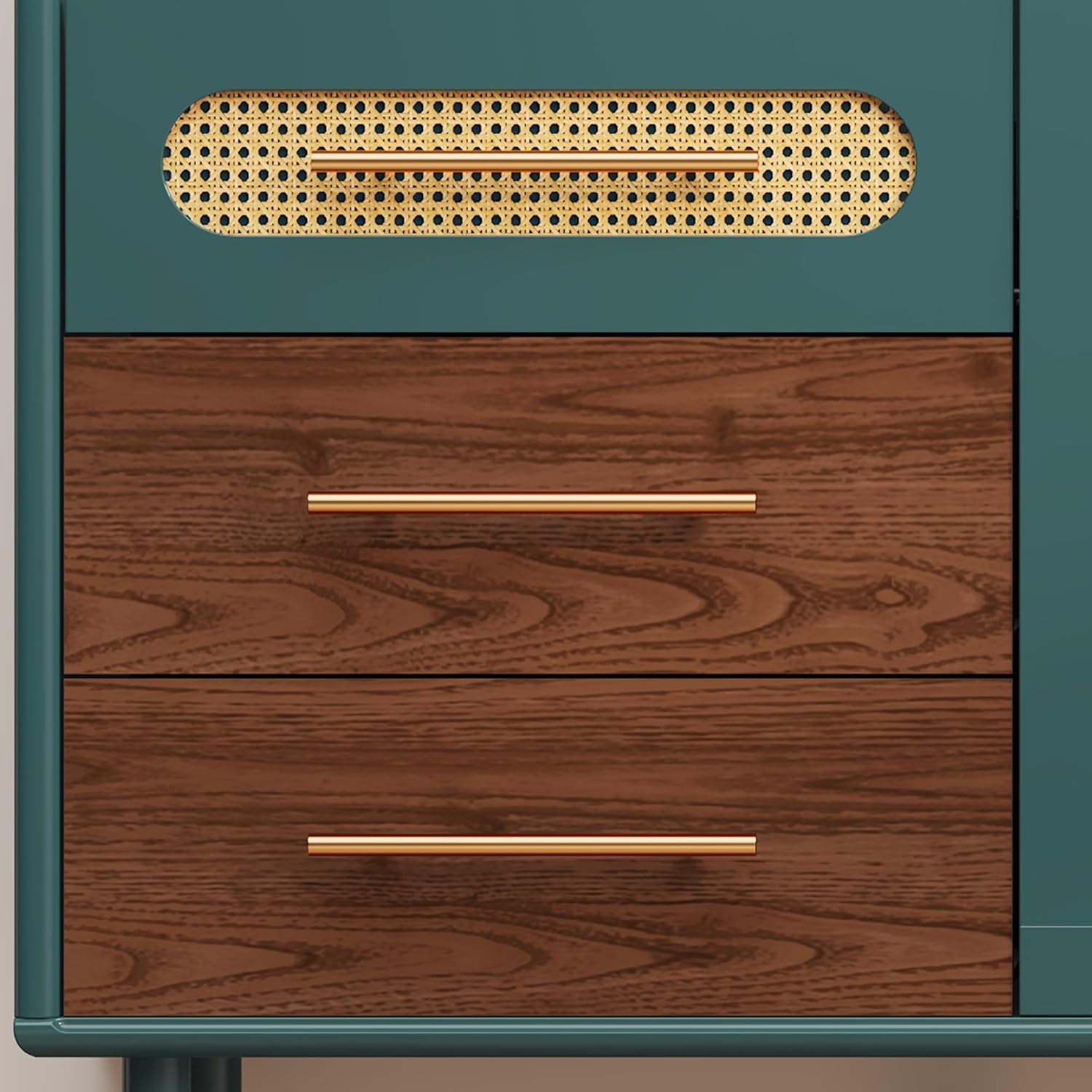 ARTPOWER 48" Coffee Bar Cabinet with Wine Racks and Drawers, Modern Buffet Sideboard with Pull-Out Wine Storage, Liquor Bar Cart for Kitchen, Dining Room, Living Room (Green)