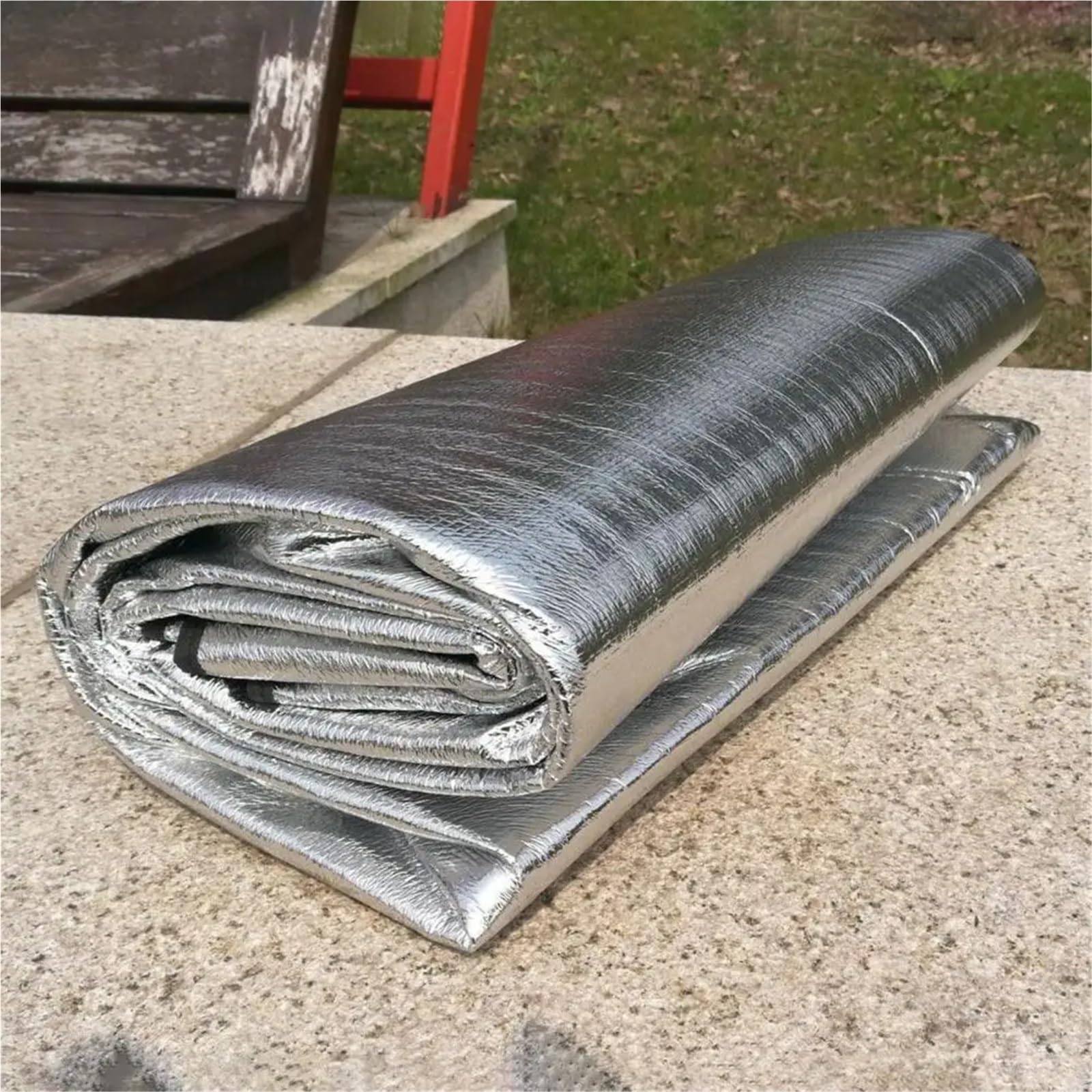 Tapis Isolant en Mousse de Papier d'aluminium, for Camping Pique-Nique Voyage extérieur Multicolore