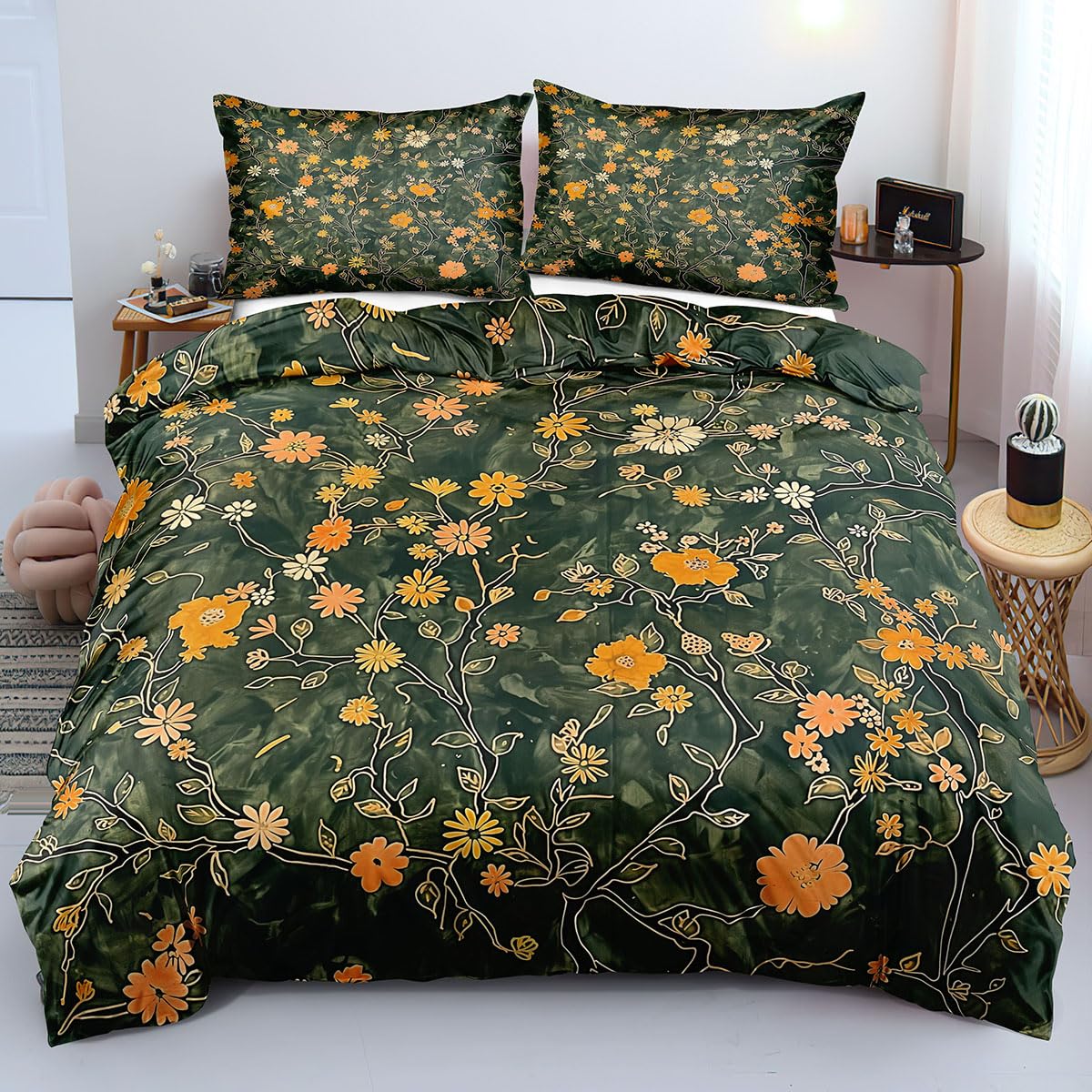Housse de couette microfibre verte de qualité supérieure 260x240