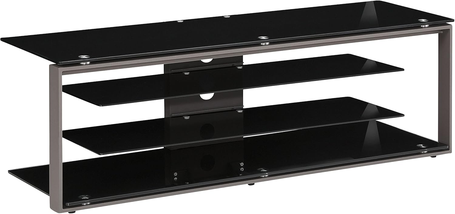 MAJA Möbel Choice TVRack, Glas, Metall AnthrazitSchwarzglas, 130,00 x