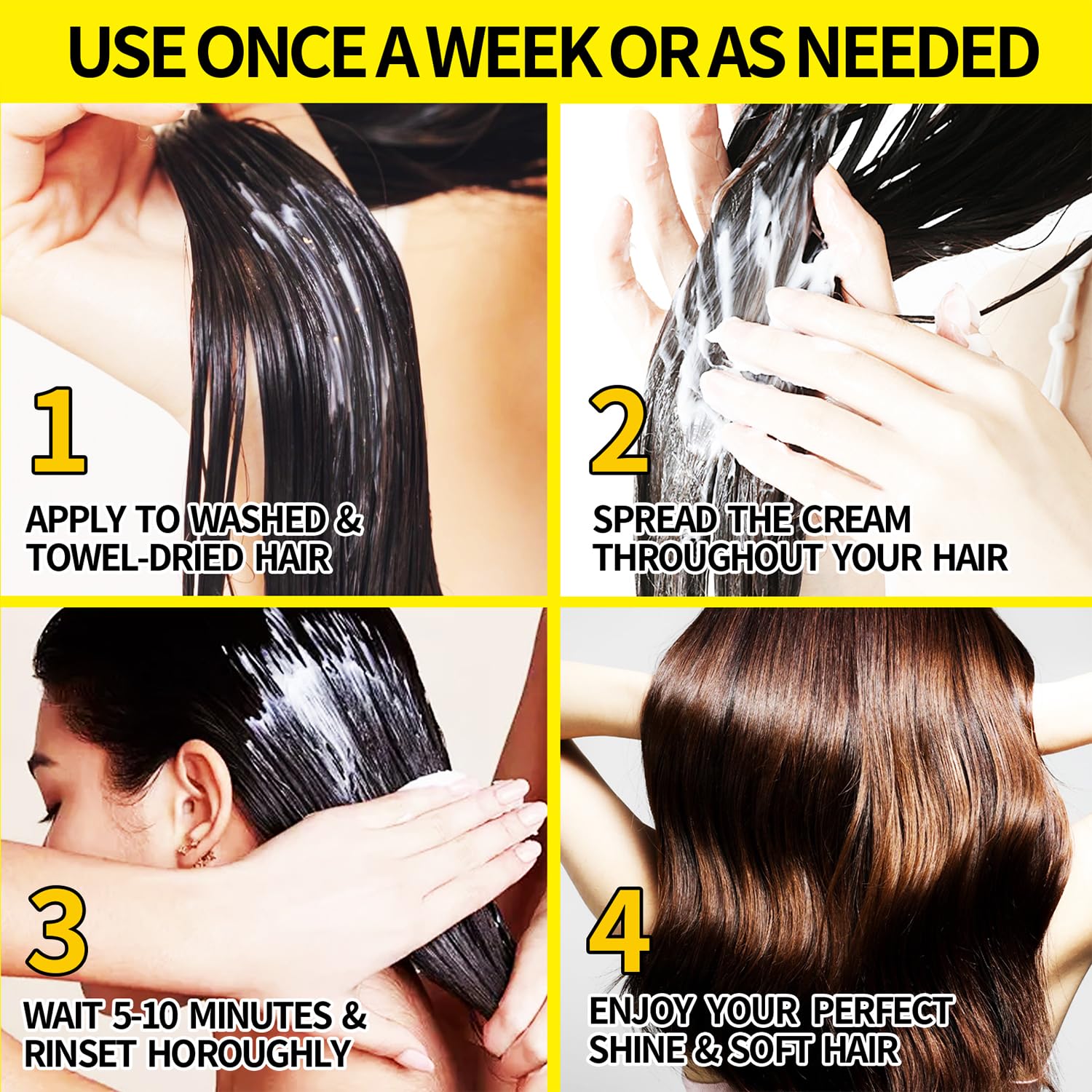 Hair Mask Collagen, Hair Masks for Dry Damaged Hair Argan Oil Collagen Hair Mask Essence - Image 4