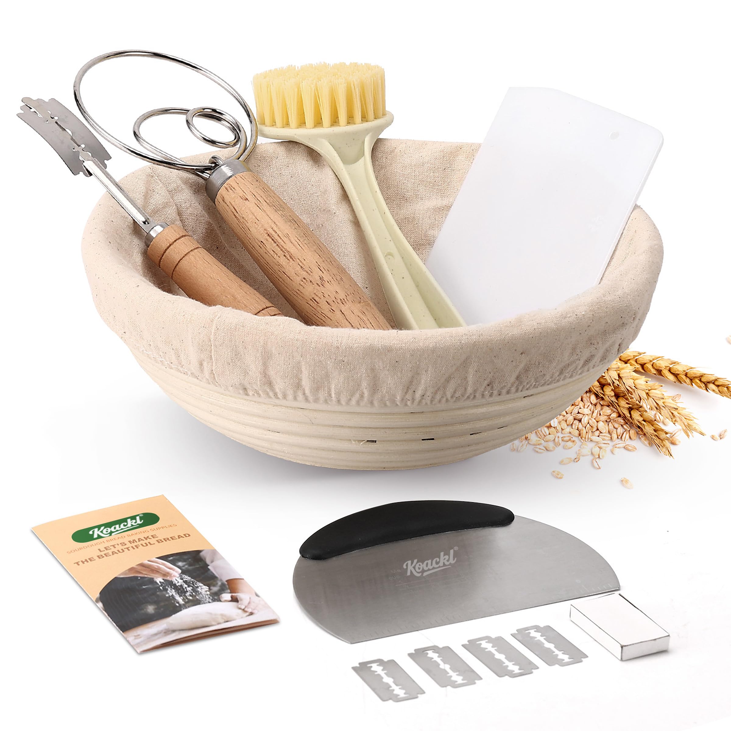 KOACKL Sourdough Bread Starter Kit, 9 Inch Round Sourdough Bread