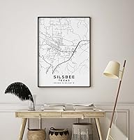 Vista 8 de Mapa de Silsbee, Texas, Light 2 (12x16)