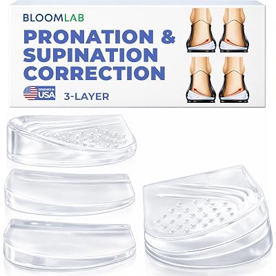 Orthopedic Heel Wedge Inserts – 3-Layer Adjustable Gel Insoles for Supination, Pronation, Flat Feet & Heel Pain Relief – Supportive Shoe Cushions for Men & Women