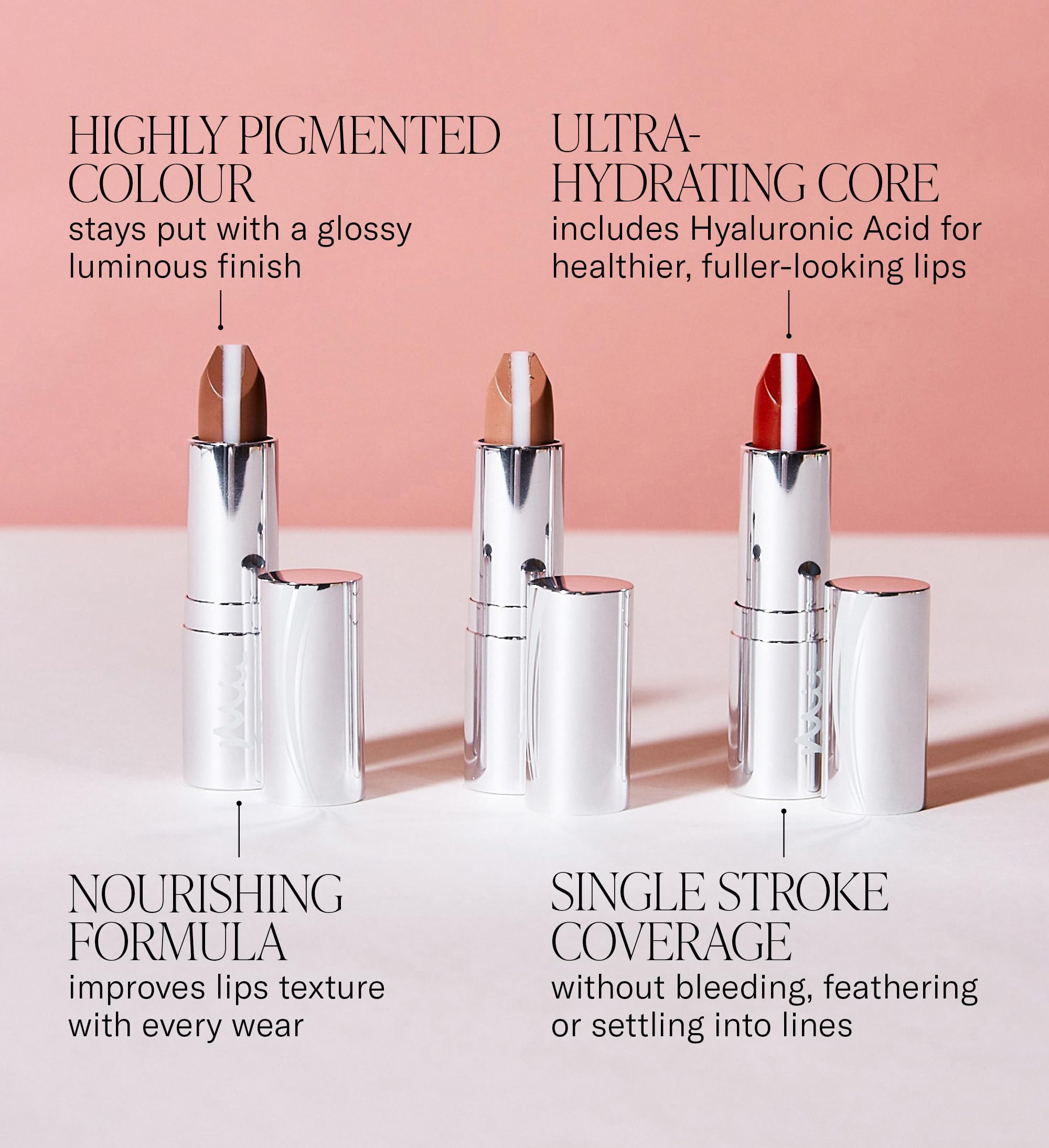 Mii Cosmetics HydraBoost Lip Lover Lipstick, Long Lasting, Packed with Hyaluronic Acid, High Impact Colour - Image 4