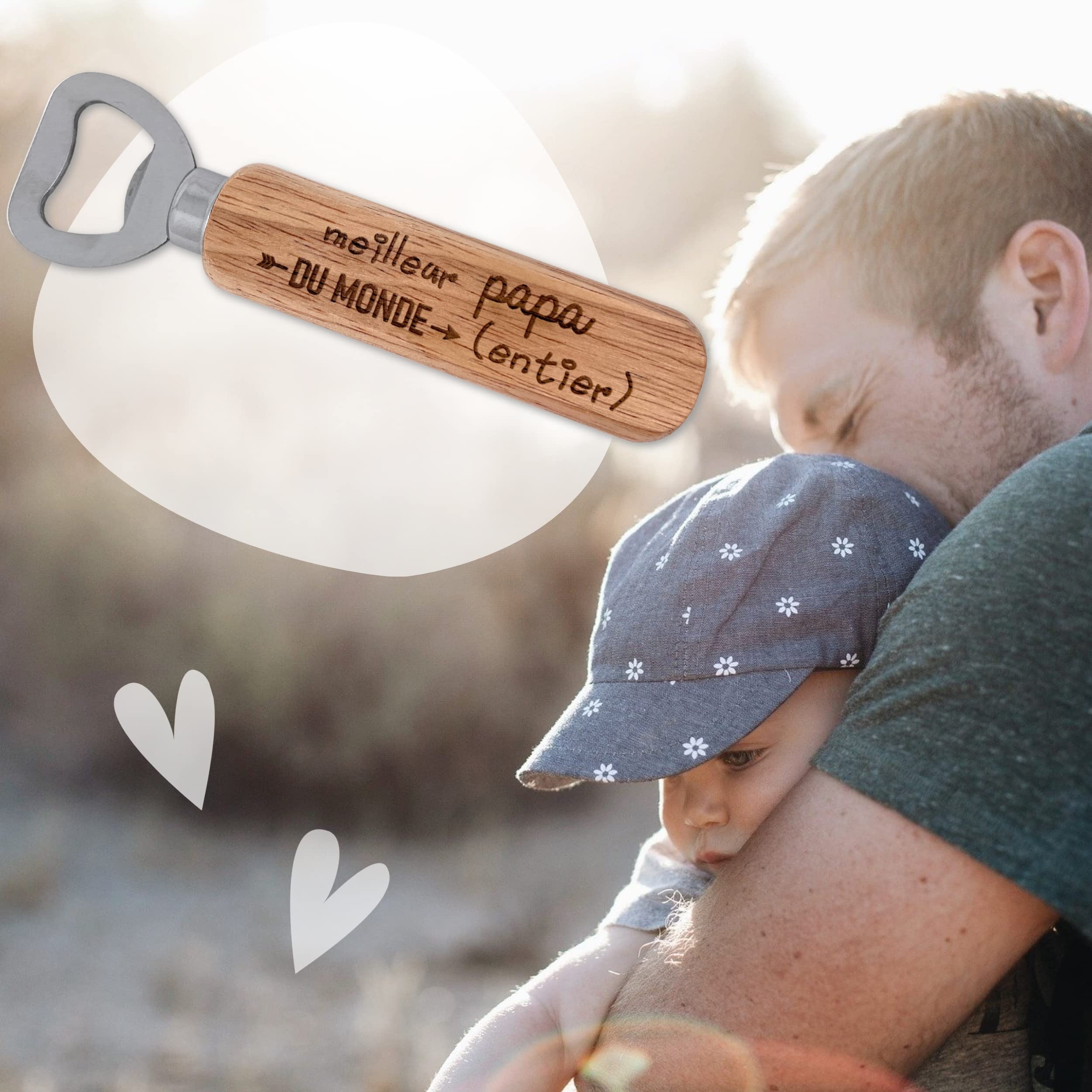 Apribottiglie 2 In 1 Con Livella A Bolla ERNESTINE – Regalo In Legno Per Papà E Nonni – Fai Da Te E Festa Del Papà - 2