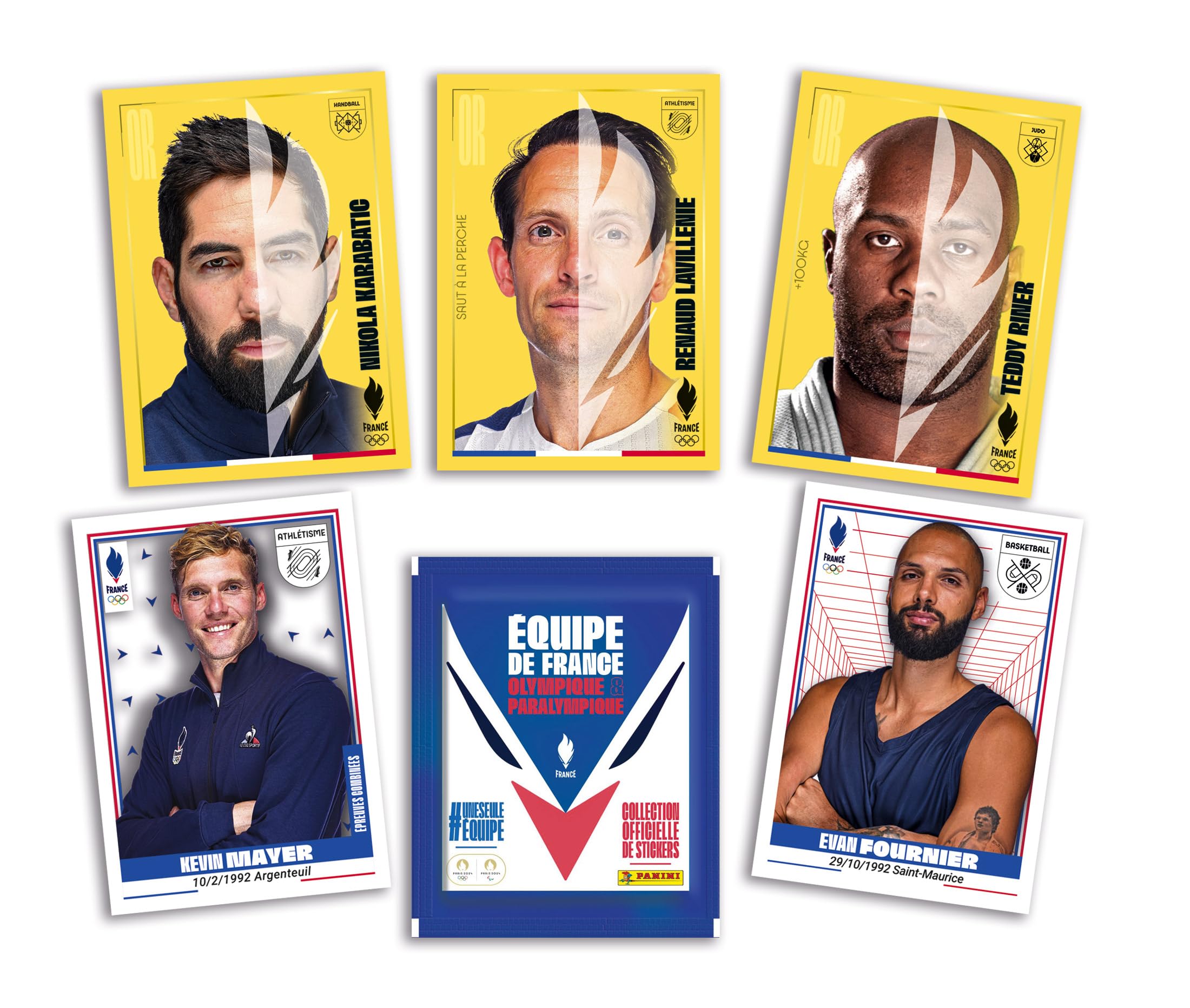Panini Equipe DE France Olympique & PARALYMPIQUE Metalowe pudełko kieszonkowe Pojemnik 10 kieszeni + 2 karty Limited Edition, 004885TINPF