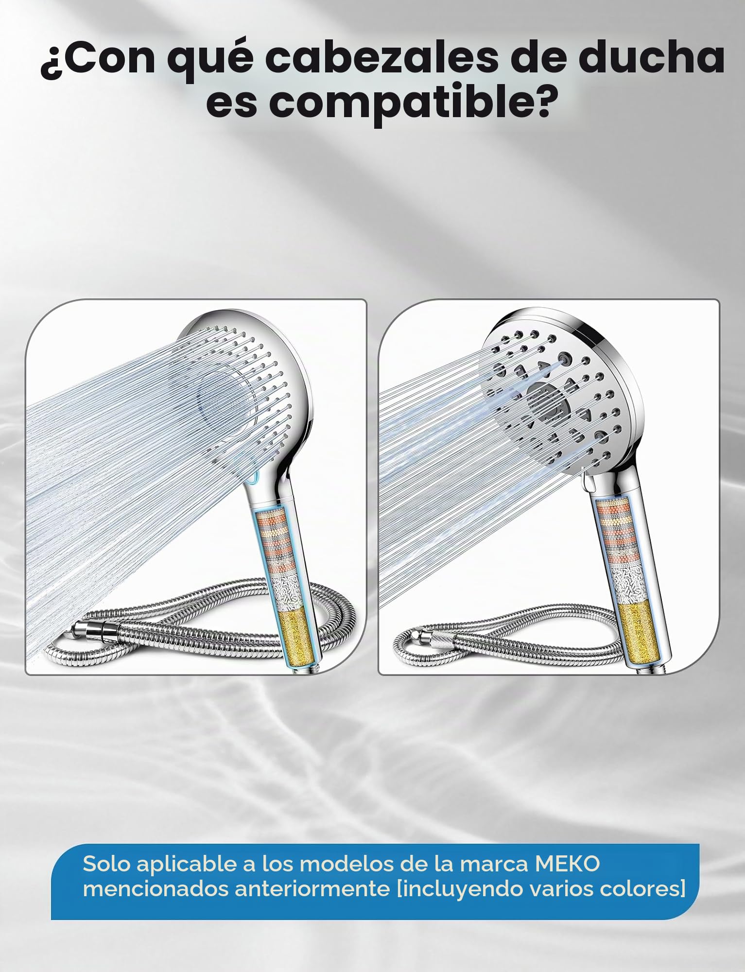 MEKO 2 paquetes de cartuchos de reemplazo de filtro de ducha de 15 pasos para eliminar agua dura y reducir cloro, fluoruro, metales pesados y sustancias nocivas.