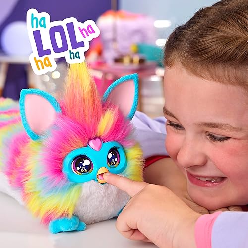 Miniatura 7 de FURBY Juguete interactivo para DJ, peluche electrónico de arcoíris súper cómodo con música, luces, movimiento y juegos, habla inglés y furbish, 32