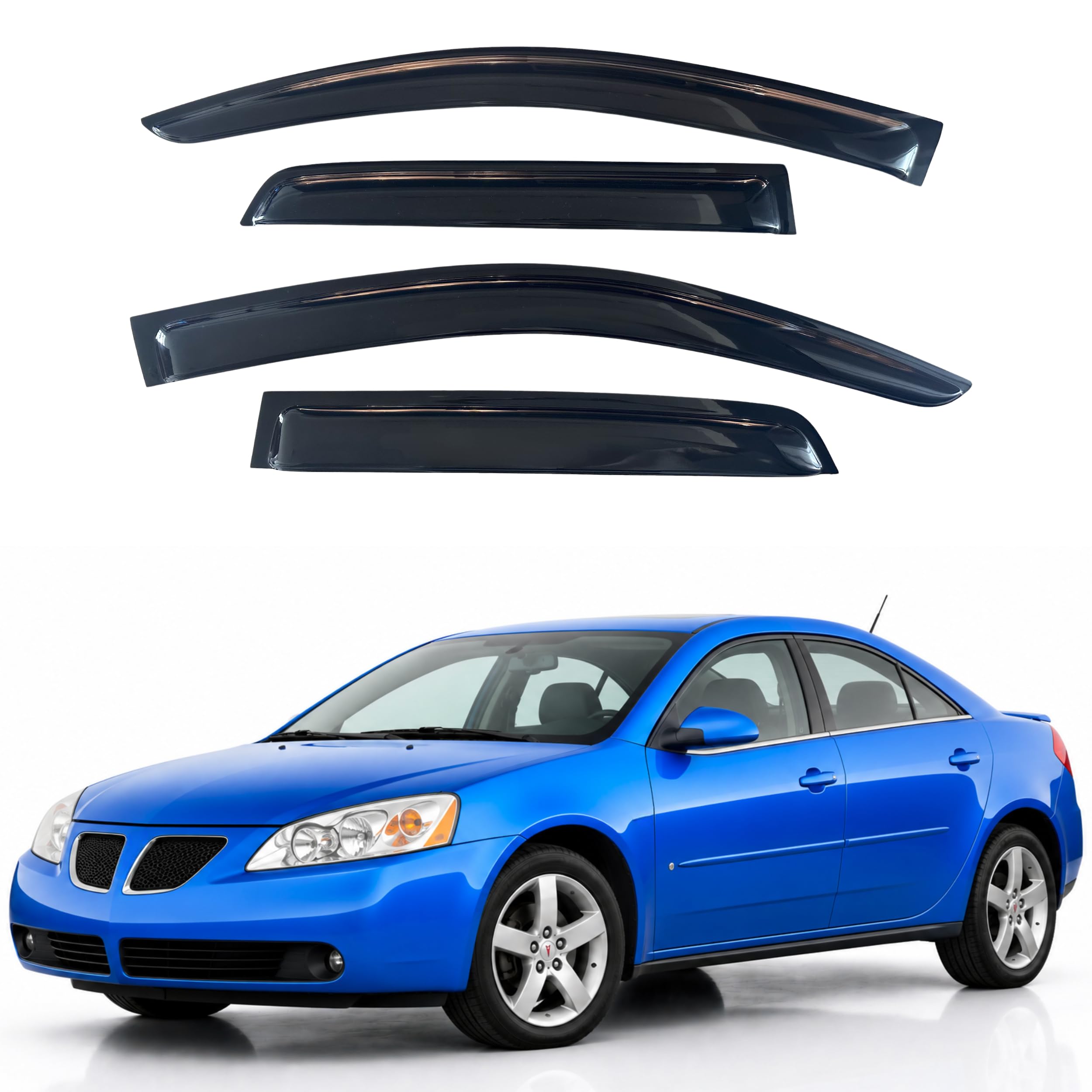 IG Window Visors Fit for 2005-2010 Pontiac G6, Out-Channel Rain Guards Vent Wind Deflectors 4PC, Car Accessories for 05-10 Pontiac G6
