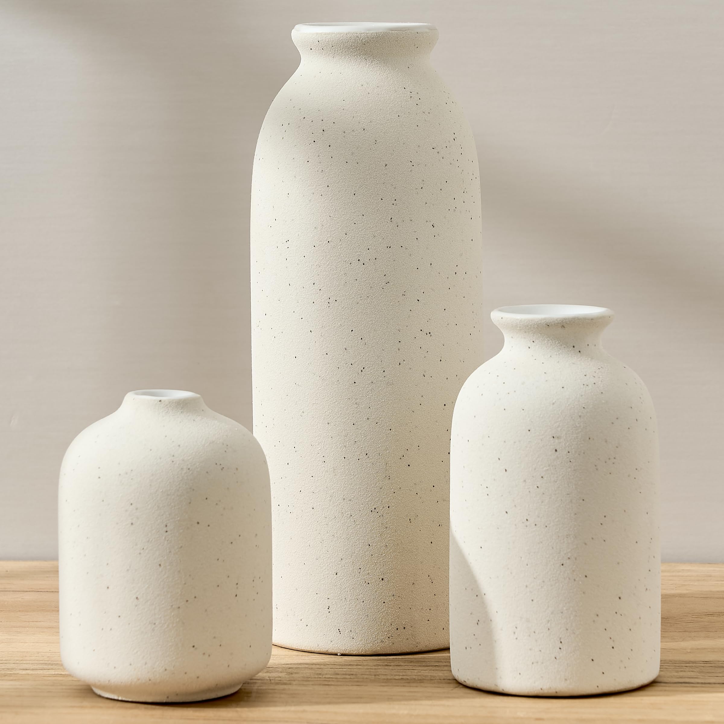 Nordic Minimalist Ceramic Vase Trio