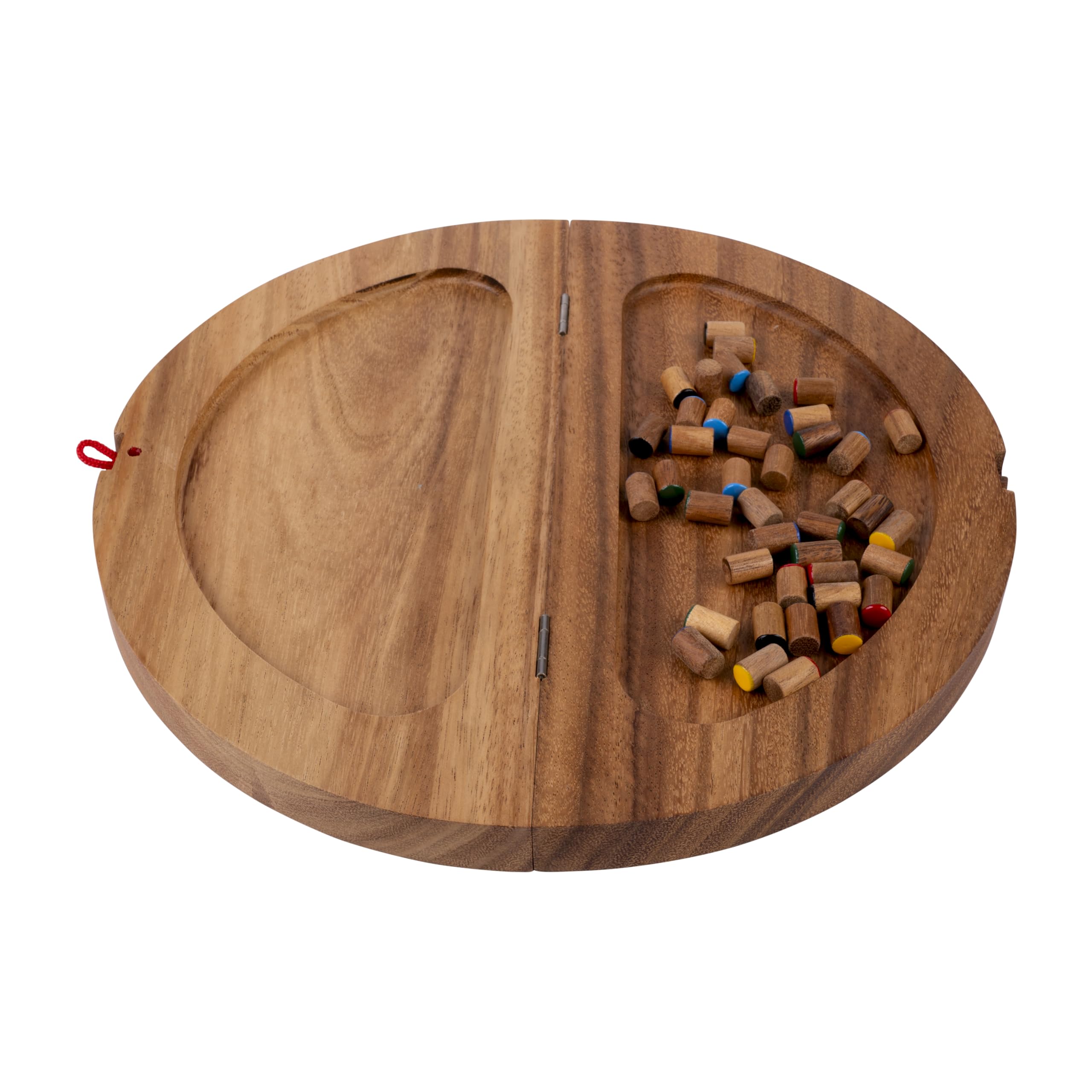 Damas Chinas XL Juego de Madera 32 cm – Tablero Redondo Plegable – Juego de Estrategia 2–6 Jugadores – Desde 7 Años – Reglas Incluidas – Engelhart 350305