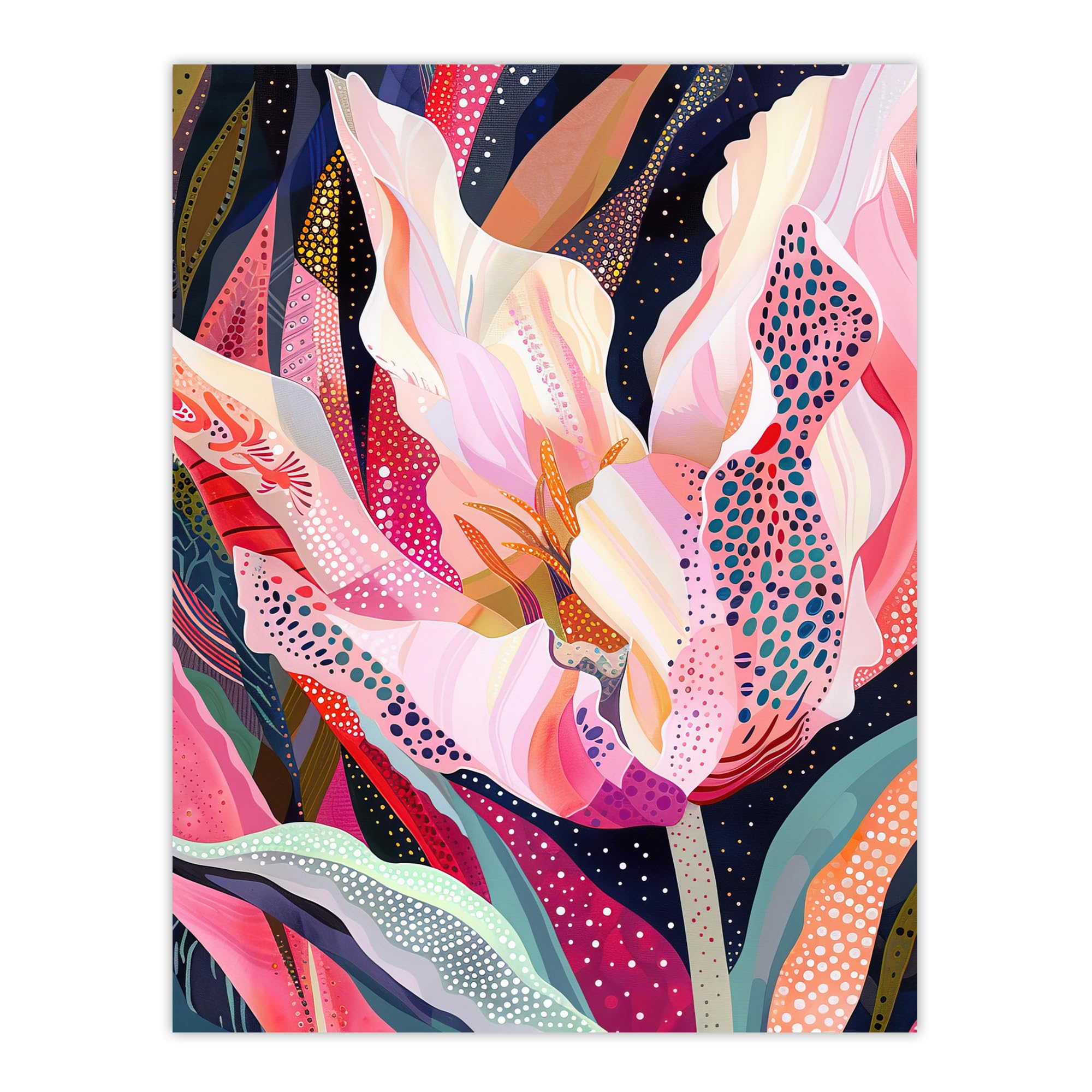 Artery8 Dutch Tulip Mania Wall Art Print - Pink - W18" x H24"