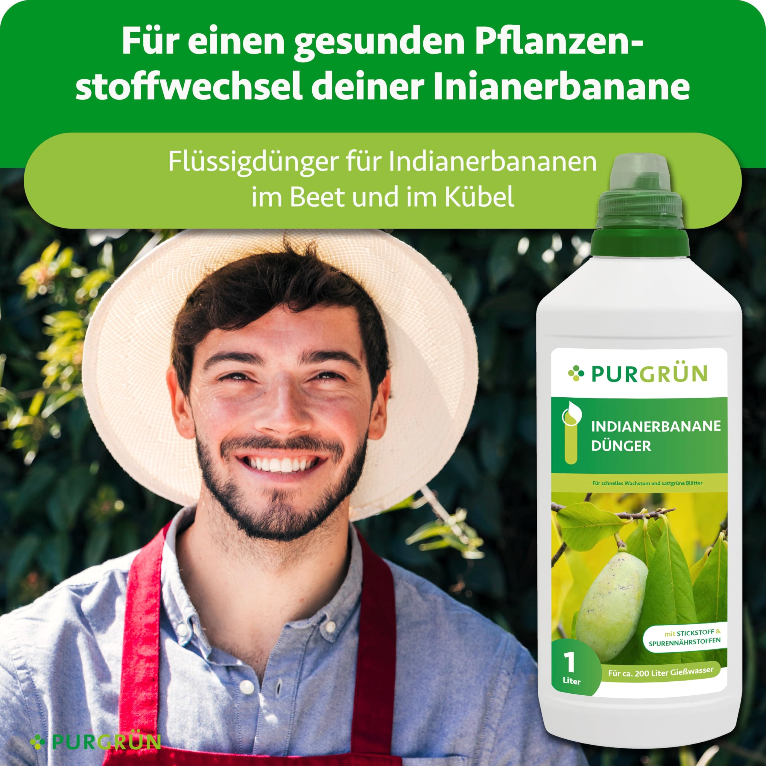 Indianerbanane-Dünger 1 Liter – Schnell wirksame mineralische Rezeptur – Premium-Flüssigdünger mit Spurennährstoffen – NPK 10+4+6 – Stärkt die Widerstandskraft – Für kräftiges Wachstum