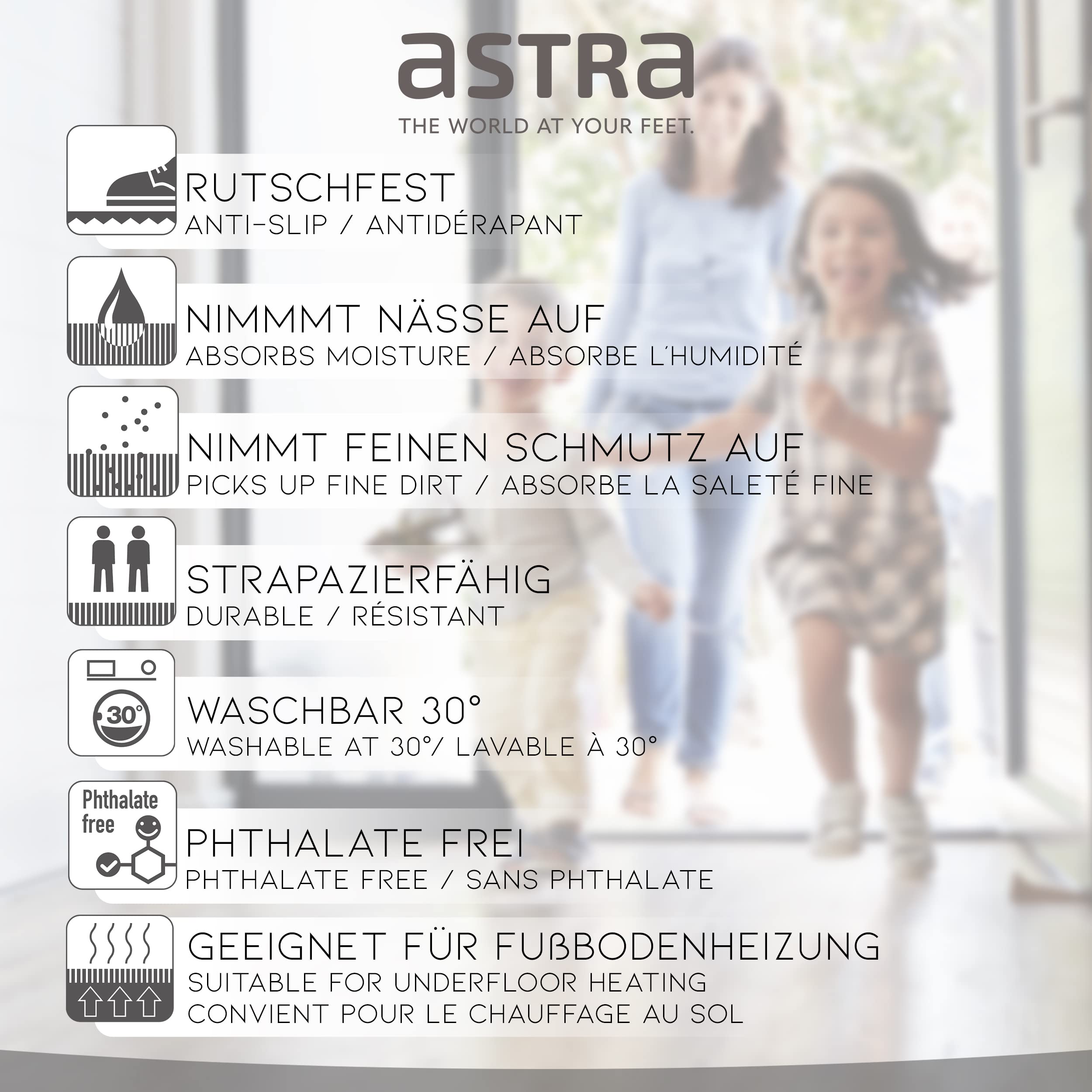 Astra Tappeto ingresso interno antiscivolo 50 x 150 cm Cucinare con amore - Tappetino antisporco assorbente - Lavabile a 30°C - Tappeto moderno per ingresso