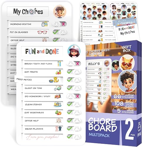 C Chart for Kids – Daily Routine Chart for Kids with Checklist & Stickers, Magnetic Kids C Chart – 360 Pcs Set of C Board Visual Schedule for Kids with Autism & Best ADHD Tools for Kids