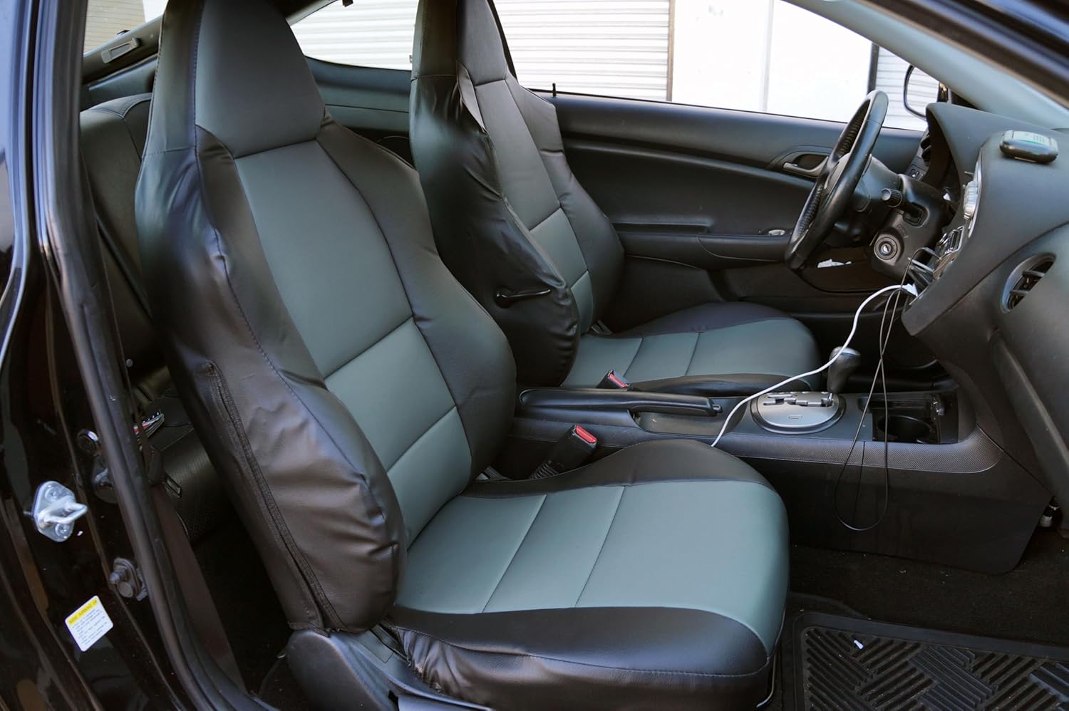 Iggee for Acura RSX Artificial Leather Custom Exact fit 2 Front seat Covers (Black)