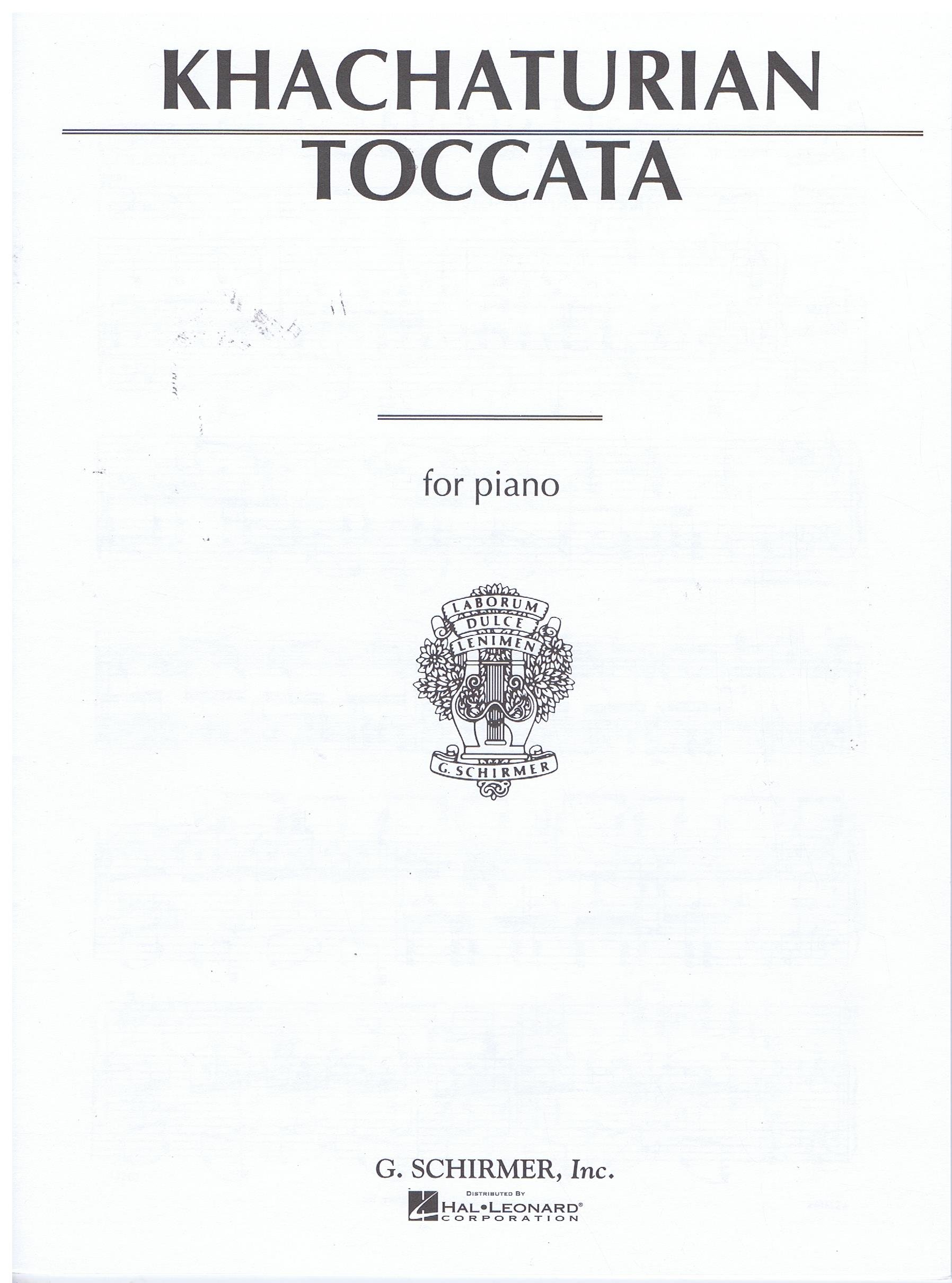 G. Schirmer Toccata (Piano Solo) Piano Solo Series Composed by Aram Khachaturian