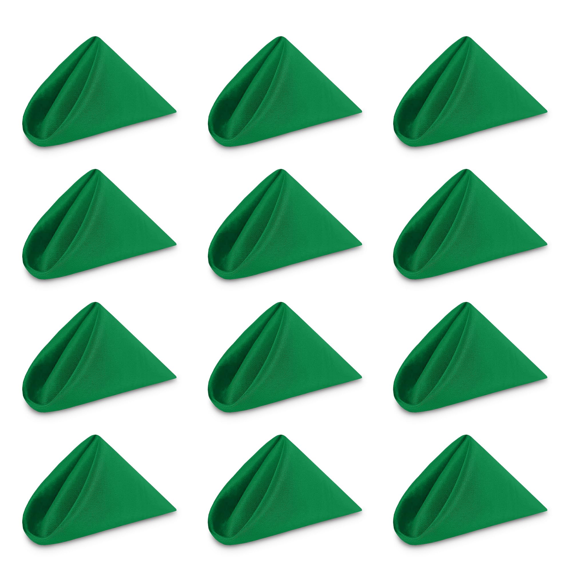 WedDecor Reusable 50cm x 50cm Fabric Emerald Green Dinner Napkins – Polyester Table Napkins with Hemmed Edges, Easy-Care, Washable for Weddings, Banquets, Parties & Home Use, 100pcs — image 1