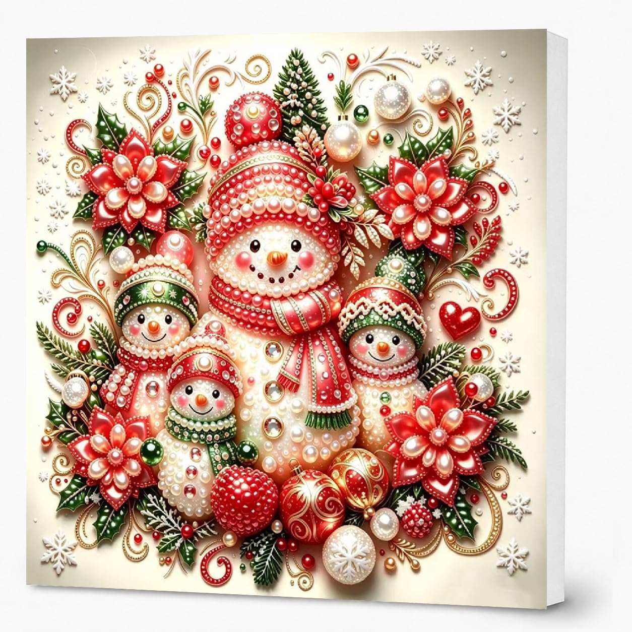 Christmas Pearl Painting Kits for Adults with Frame,Pearl Art Kit 10x10inch