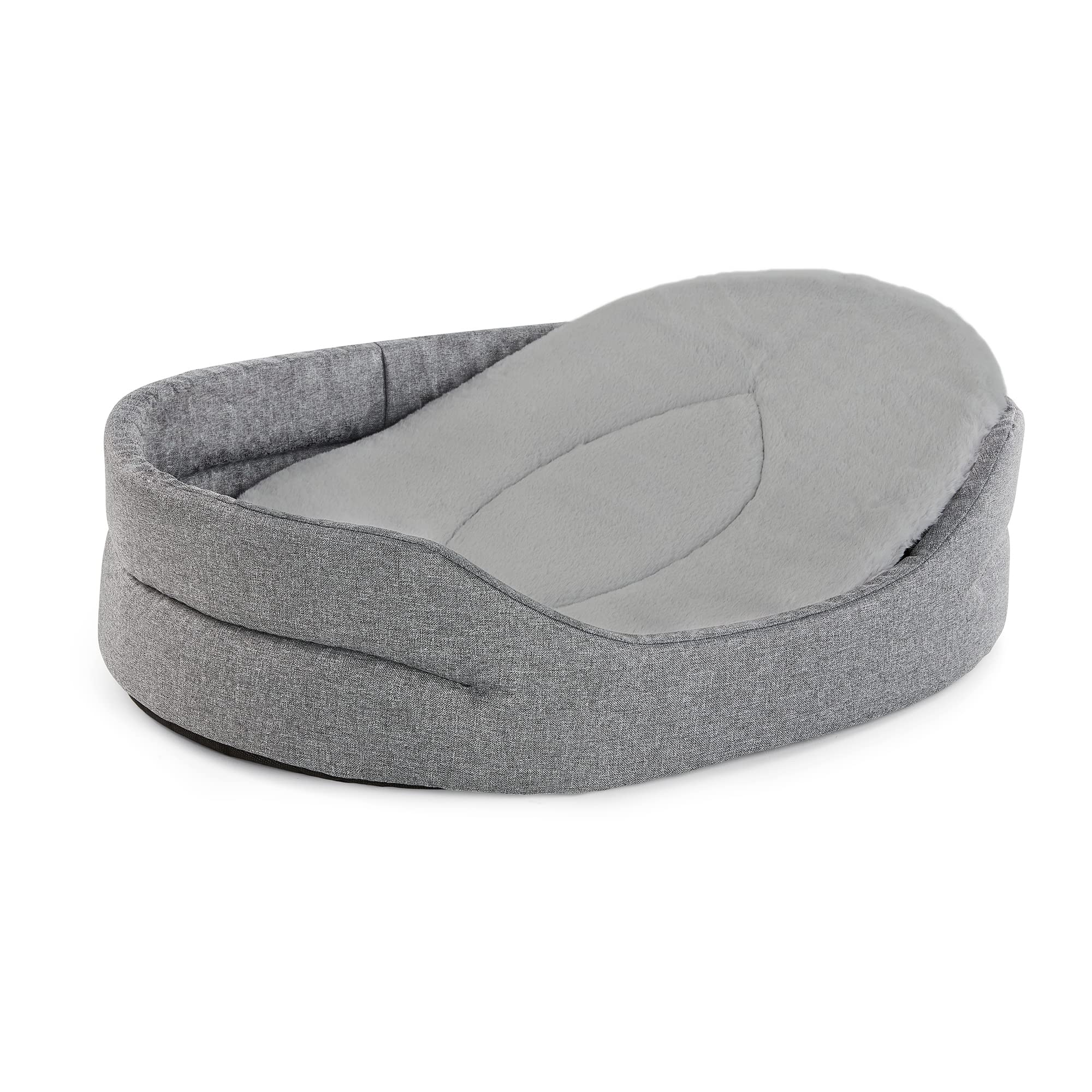 SuperKissen24. Panier Chien - Lit pour Chien y Chat - Lavable et Imperméable Coussin Chien - Certificat Oeko-Tex - pour Les Petits Chiens de Grande et Moyenne Taille - 48x42 cm - Gris Lin