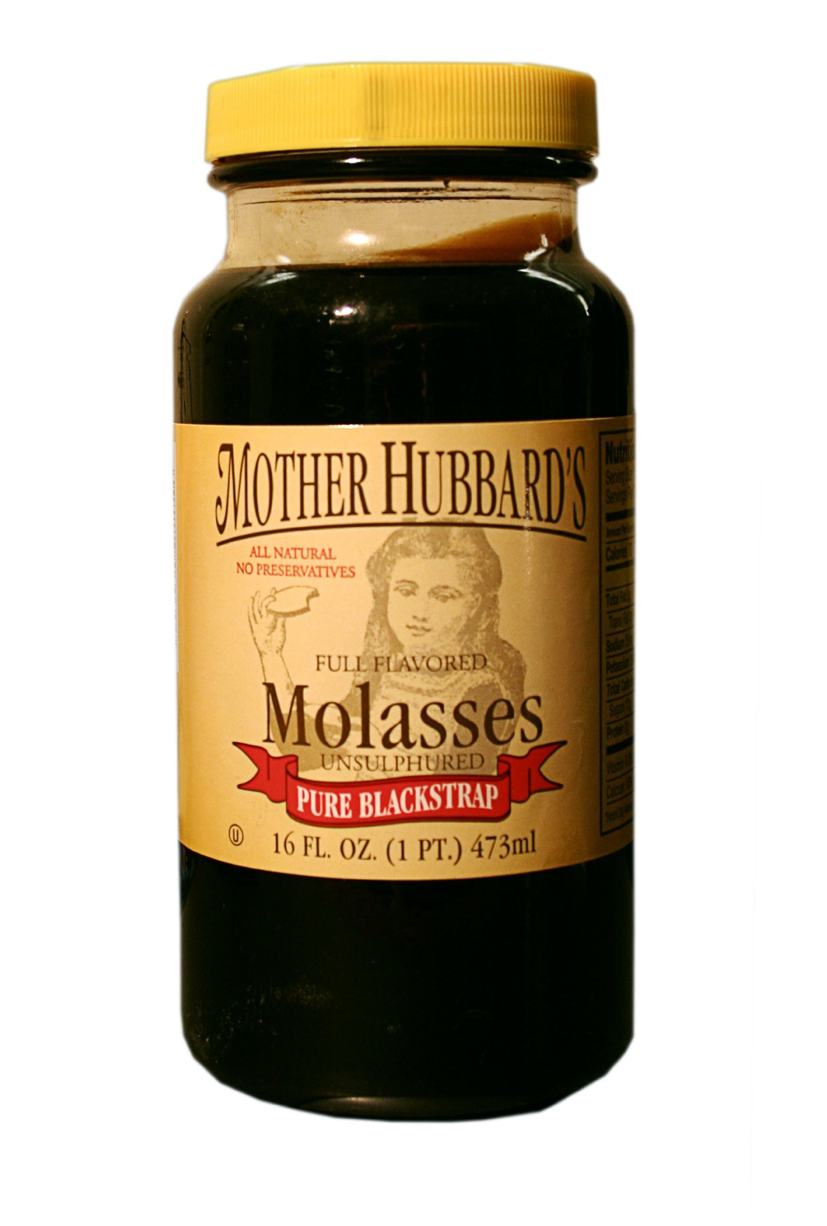 Mother Hubbard Molasses, Blackstrap, 16-Ounce Bottles (Pack of 6)