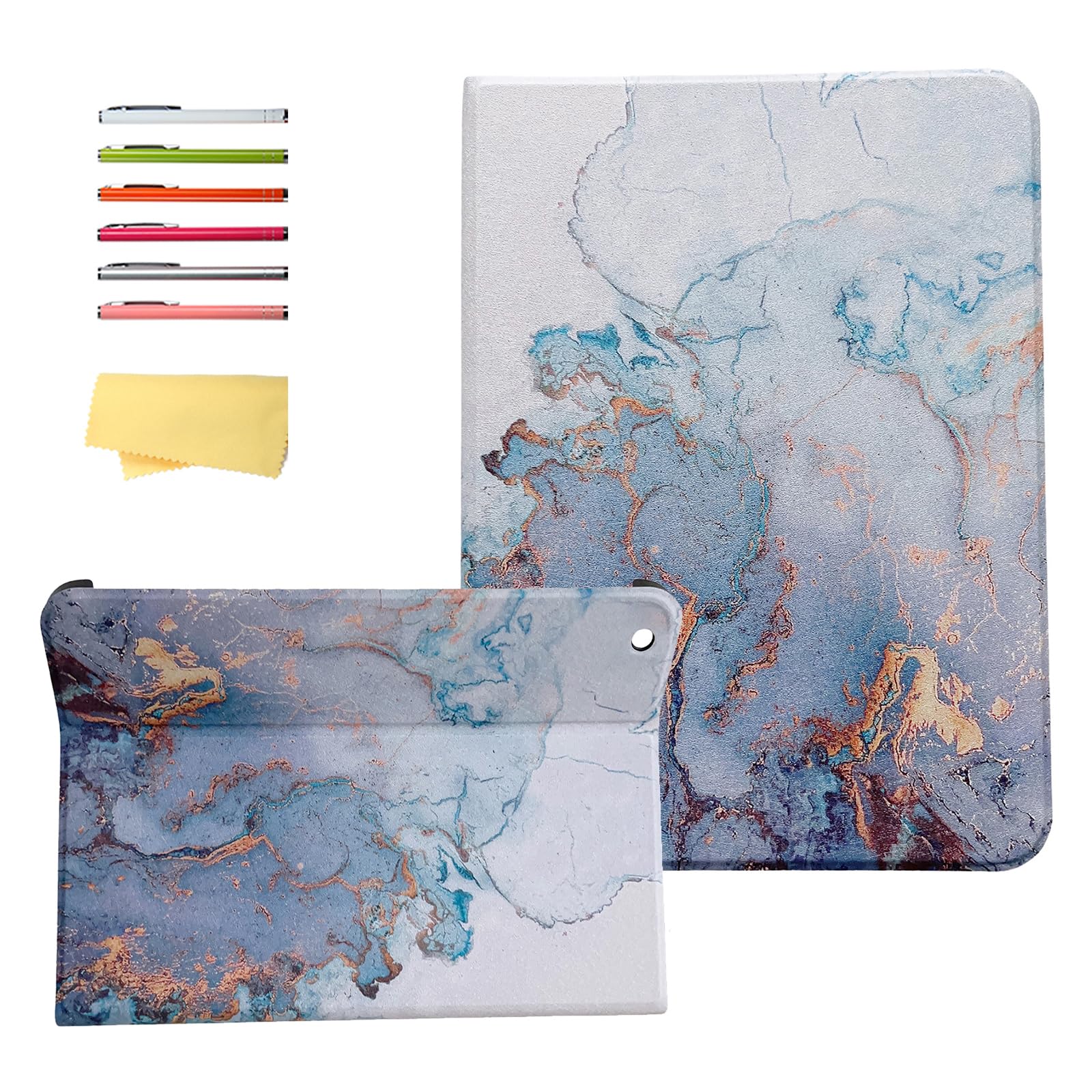 Housse iPad 3 support multi-angles ajustable et protection intégrale en cuir PU doré - 8