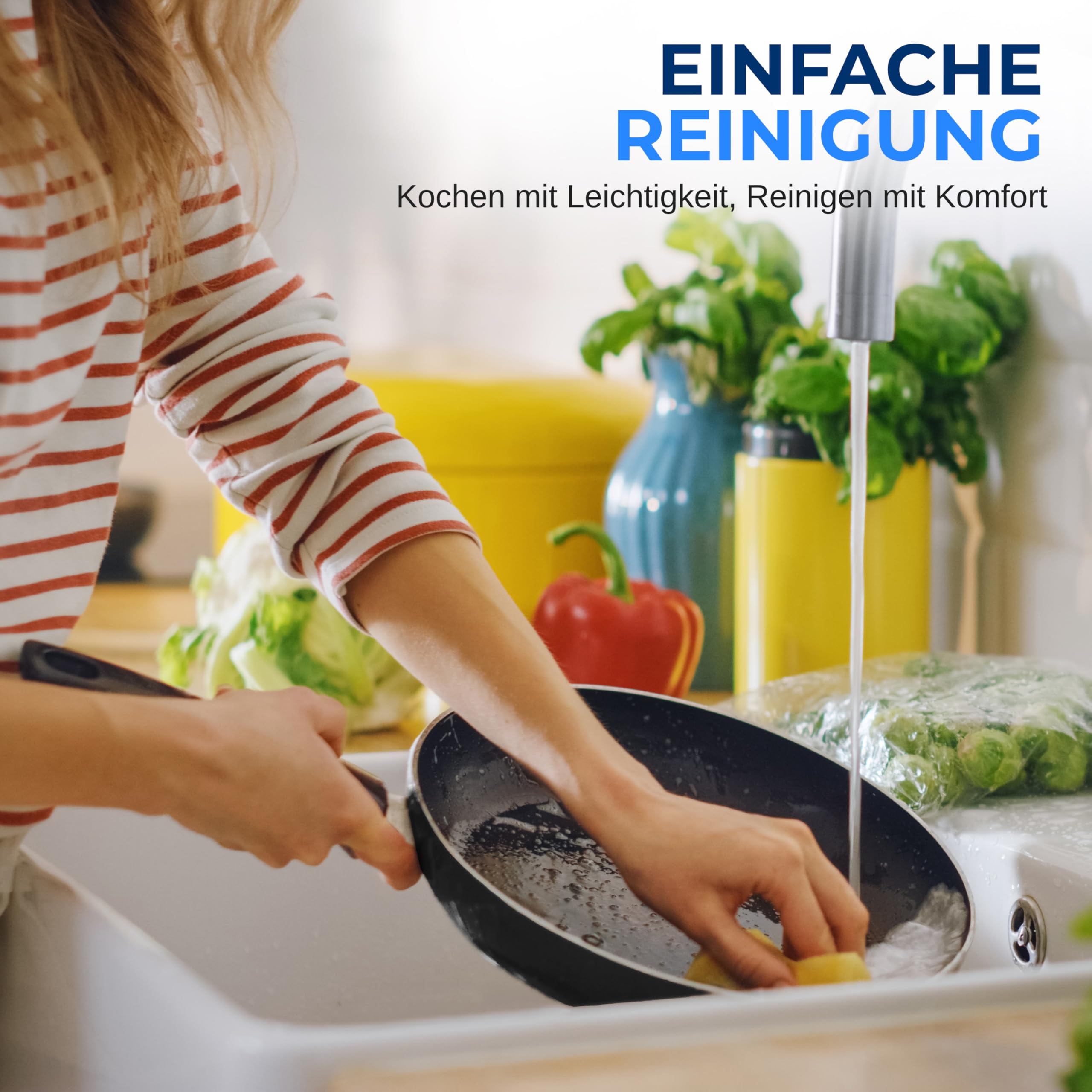 SereneLife Töpfe & Pfannen, 11 teiliges Kochgeschirr Set, Antihaftbeschichtet, Inklusive Küchenzubehör, Für Gas-, Elektro- & Keramikherde, PFOA/PFOS-frei, Schwarz