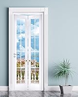 Vista 38 de FLFK Adhesivo mural para puerta, playa, despegar y pegar, tamaño combinado 30.3 x 78.7 pulgadas, dividido en 2 piezas