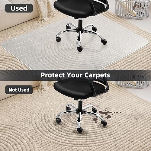 Miniatura 4 de Tapete para silla de oficina para suelo de alfombra, tapete resistente para silla de escritorio para suelos alfombrados bajos o sin pila, protector