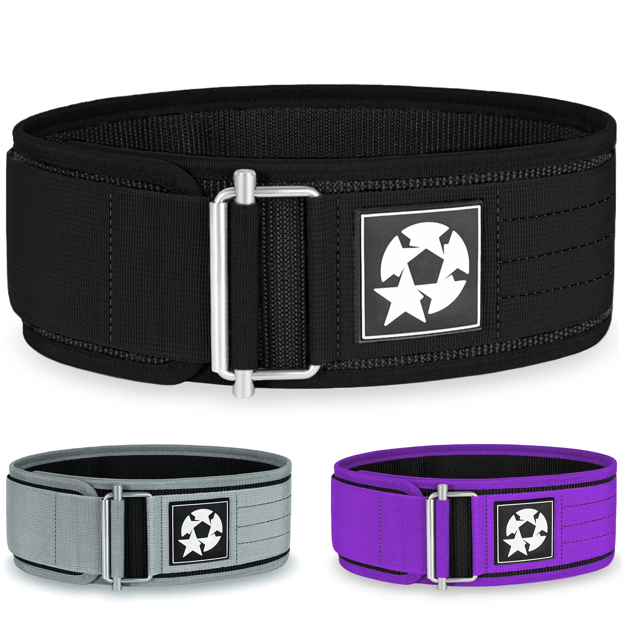 Weight Lifting Belt for Back Support - for Powerlifting, Weightlifting, Gym, Workout - 100% Nylon, 4 Inch - for Men and Women -Â XLÂ -Â Black