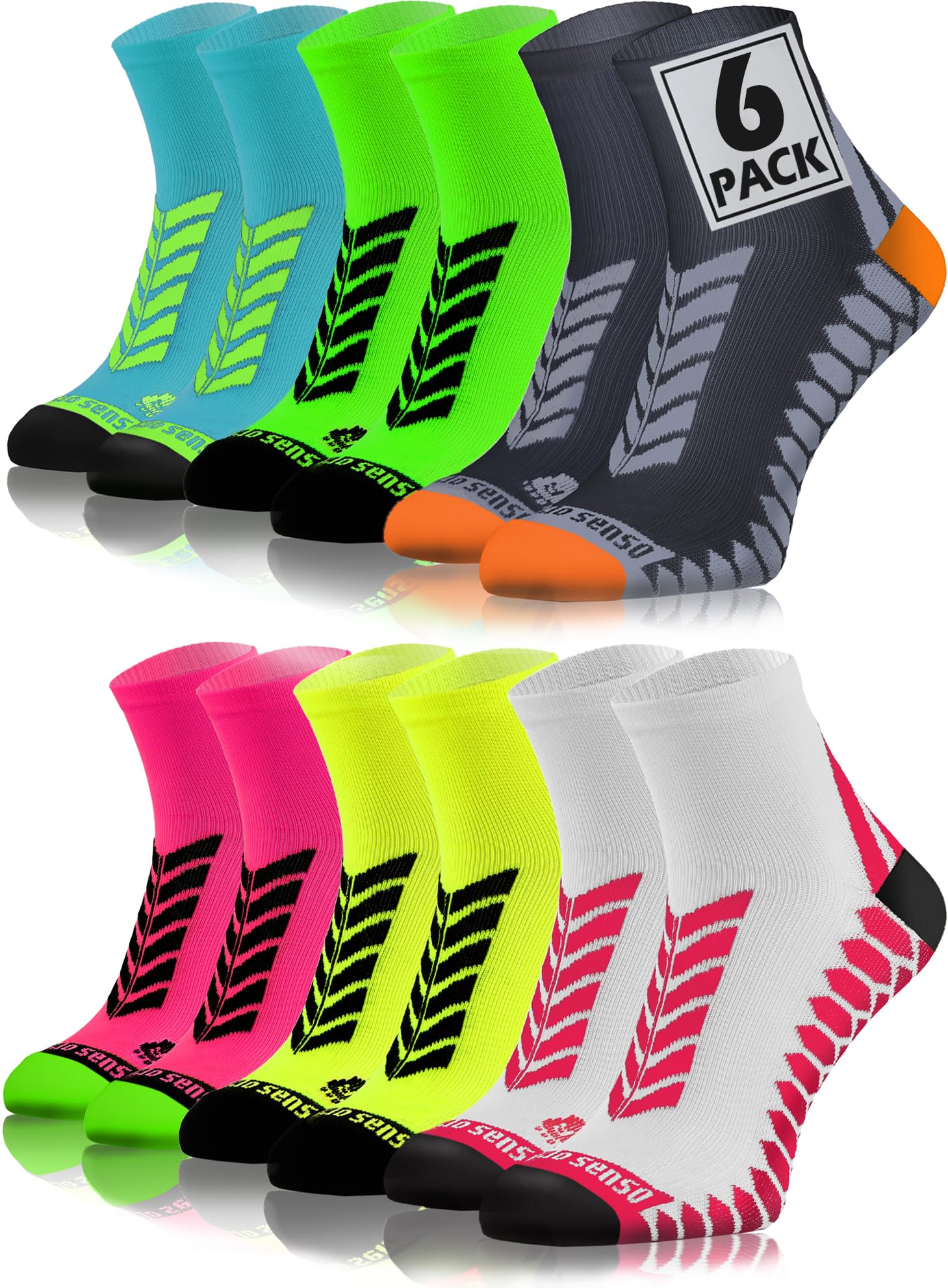Sesto Senso Calcetines Deporte Colores Cortos Hombre Mujer 3-12 Pares