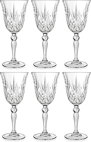 Barski Copa de vino – Copa – Vino tinto – Vino blanco – Copa de agua – Vasos de tallo – Juego de 6 copas – Cristal como cristal – 9 oz. Bellamente –