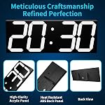 CHKOSDA 18.7 Inch Large Digital Clock with GPS Auto-Sync Time - White | 164ft Visibility, No Wi-Fi, Adjustable Timezone, 8-Level Dimming, Remote, Timer, for Living Room, Office, Classroom, Garage