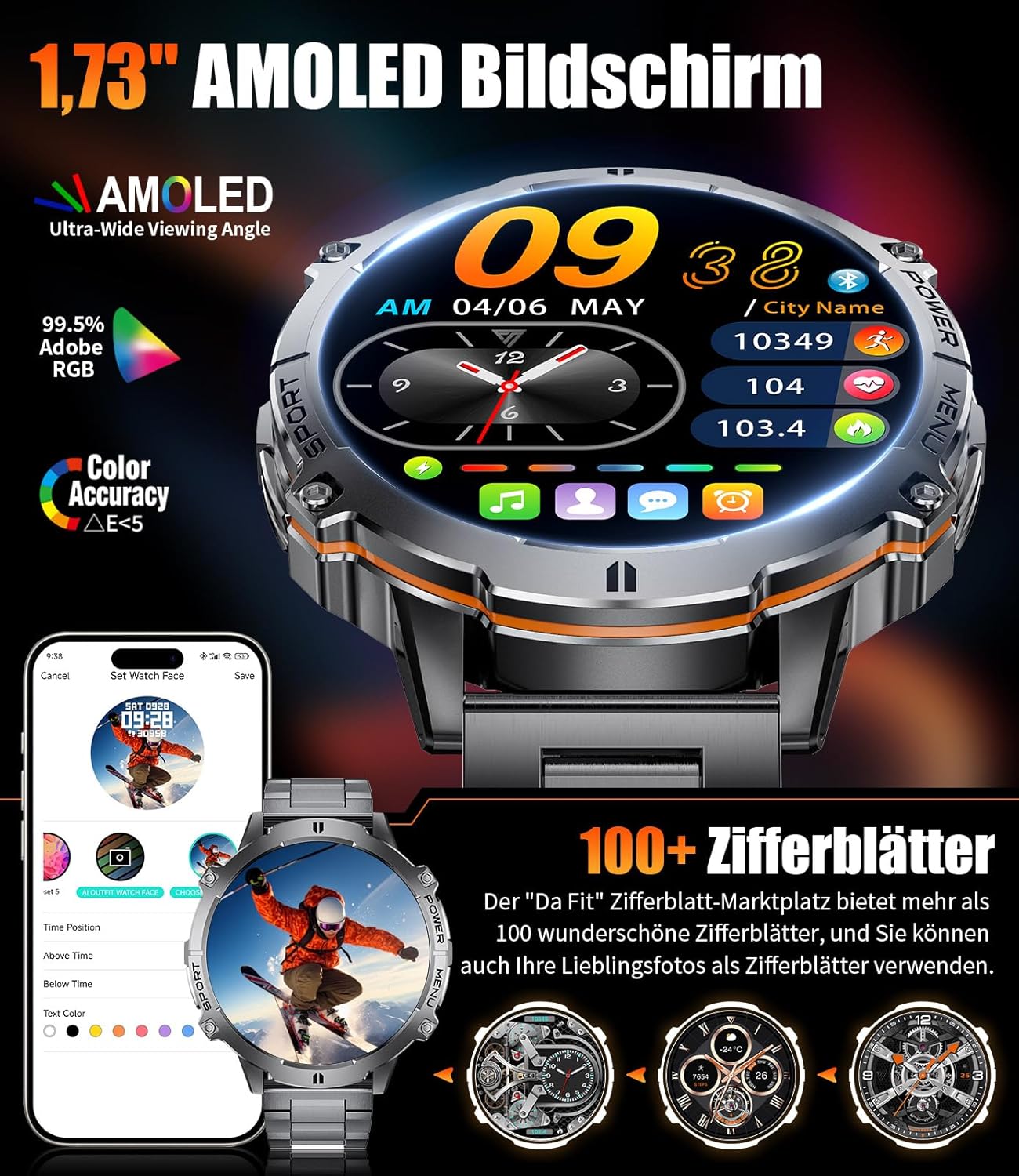 Vizualizare detaliată Ceas inteligent LIGE TX3