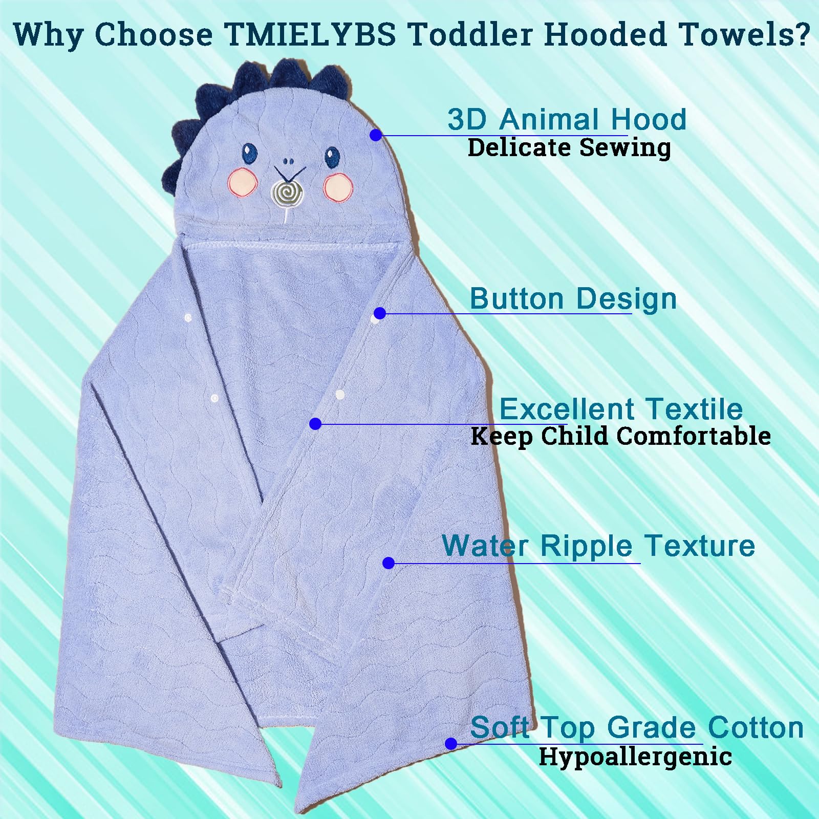Toallas Para Bebe - Toallas con capucha para niños pequeños, 0-6 años, unisex, paquete de 2, 60 x 140 cm, gruesas, ultra absorbentes, suaves, con capucha, toalla de playa, bata de baño para