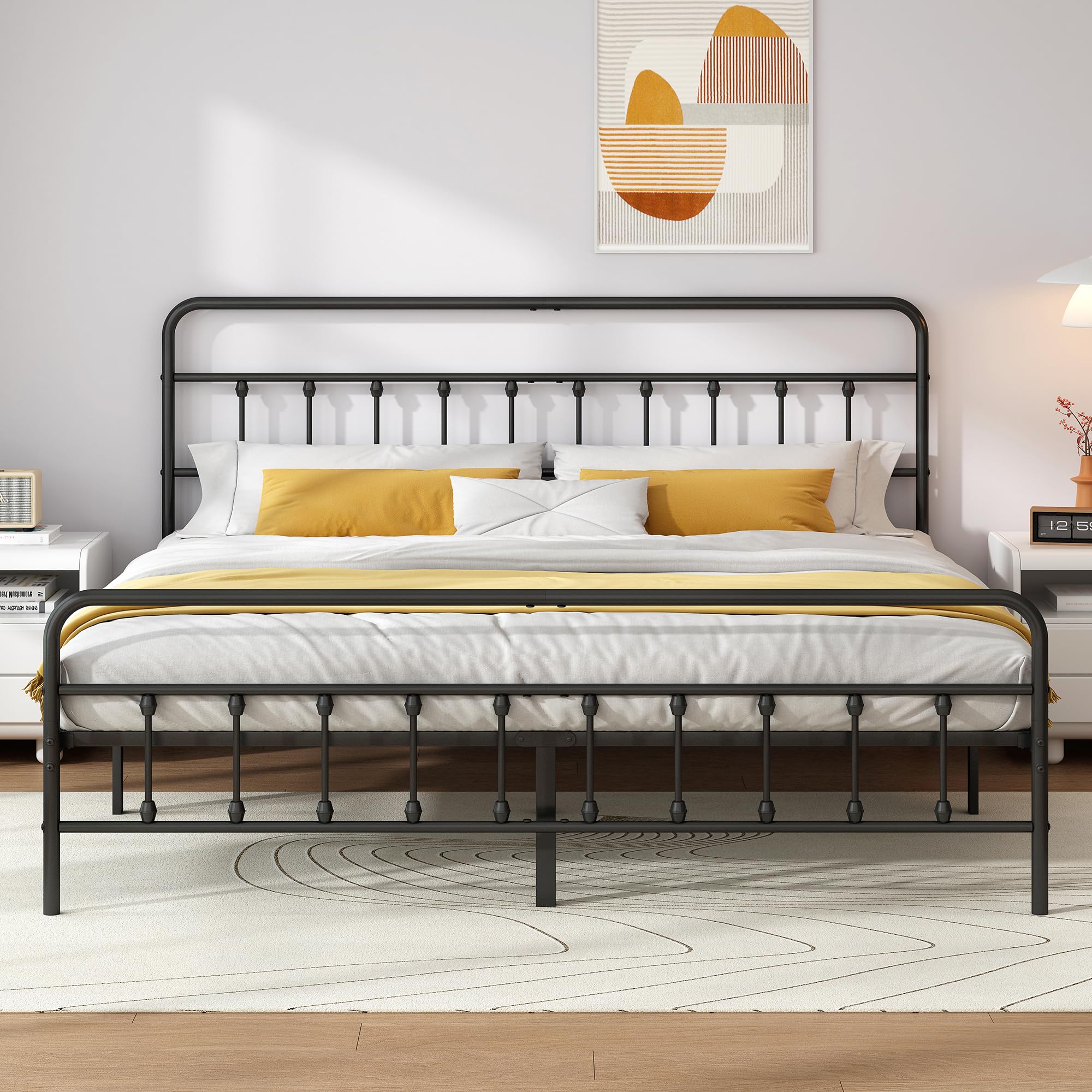 Photo 1 of Vengarus King Metal Bed Frame - Black