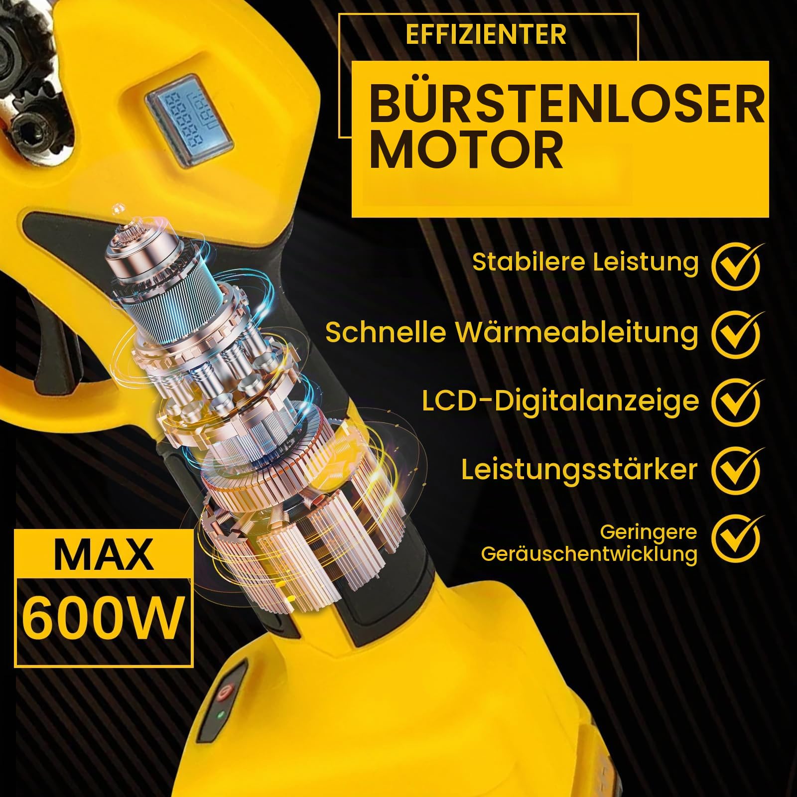 Akku Astschere Elektrische Astschere mit LCD Anzeige, Max Öffnung 55 mm