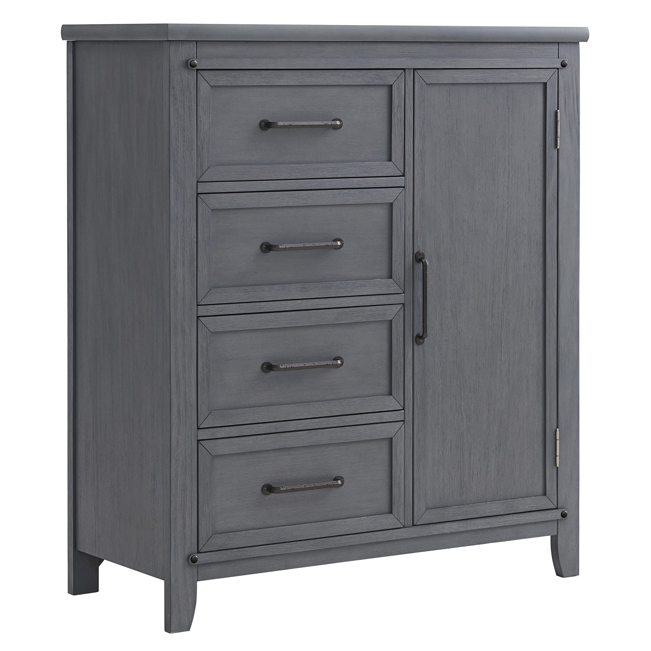 Soho Baby Ellison Premium 4-Drawer Chifferobe with Adjustable Shelves, Ash Gray