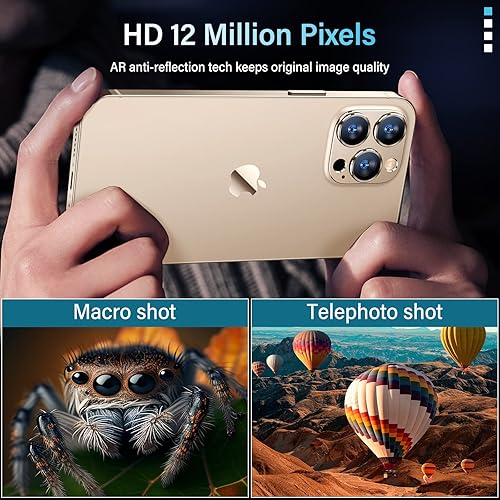 Vista 145 de Uyiton - Protector de lente de cámara de iPhone 13 Pro y 13 Pro Max, fuerte absorción, protección anticaídas, cubierta de cámara trasera, vidrio