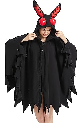 Unisex Mothman Costume Mothman Cosplay Hooded Christmas Costumes Party Cape