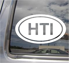 - HTI The Republic of Haiti Country Code Oval Euro Style - UN ISO 3-Letter Port-au-Prince Caribbean Sea Cars Trucks Helmet Auto Automotive Craft Laptop Vinyl Decal Store Window Wall Sticker 16141
