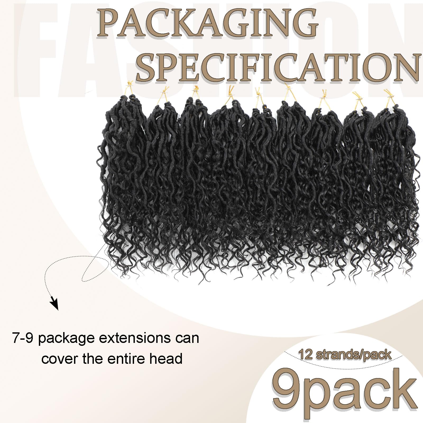 Goddess Locs Crochet Hair Pre-Looped Faux Locs Synthetic Hair
