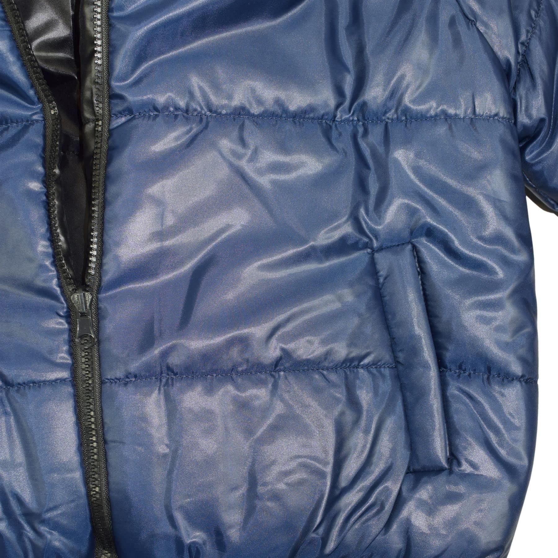 A2Z 4 Kids Dziewczyny Chłopcy Kurtka Dwustronna, Krótka, Z Kapturem, Wyściełana Podszewką Kurtki Puchowe - Reversible Jacket 492 Navy 5-6.