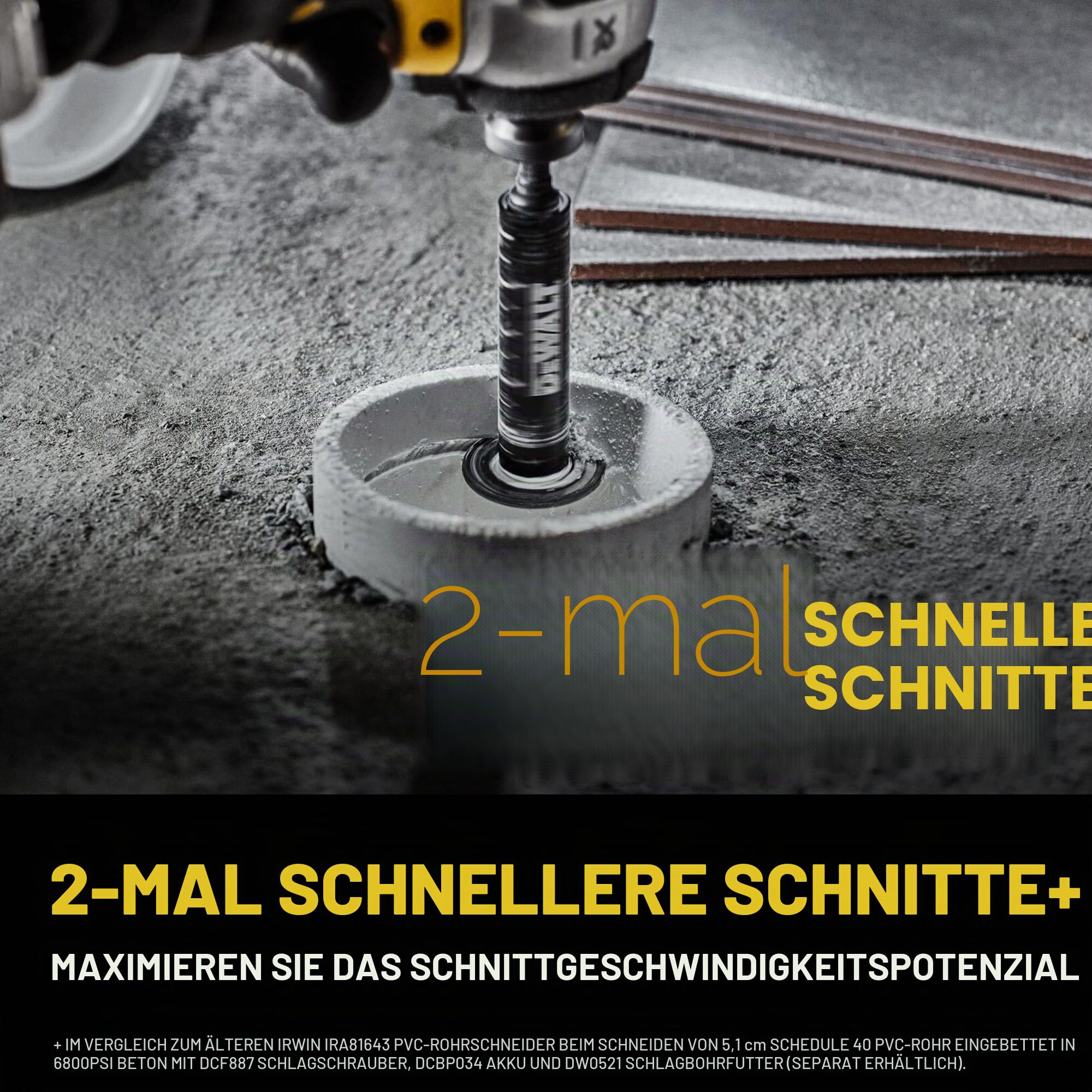 DEWALT Impact Connect Rohrschneider, PVC-Schneider mit Diamanttrennscheibe (DWAIPCIR)