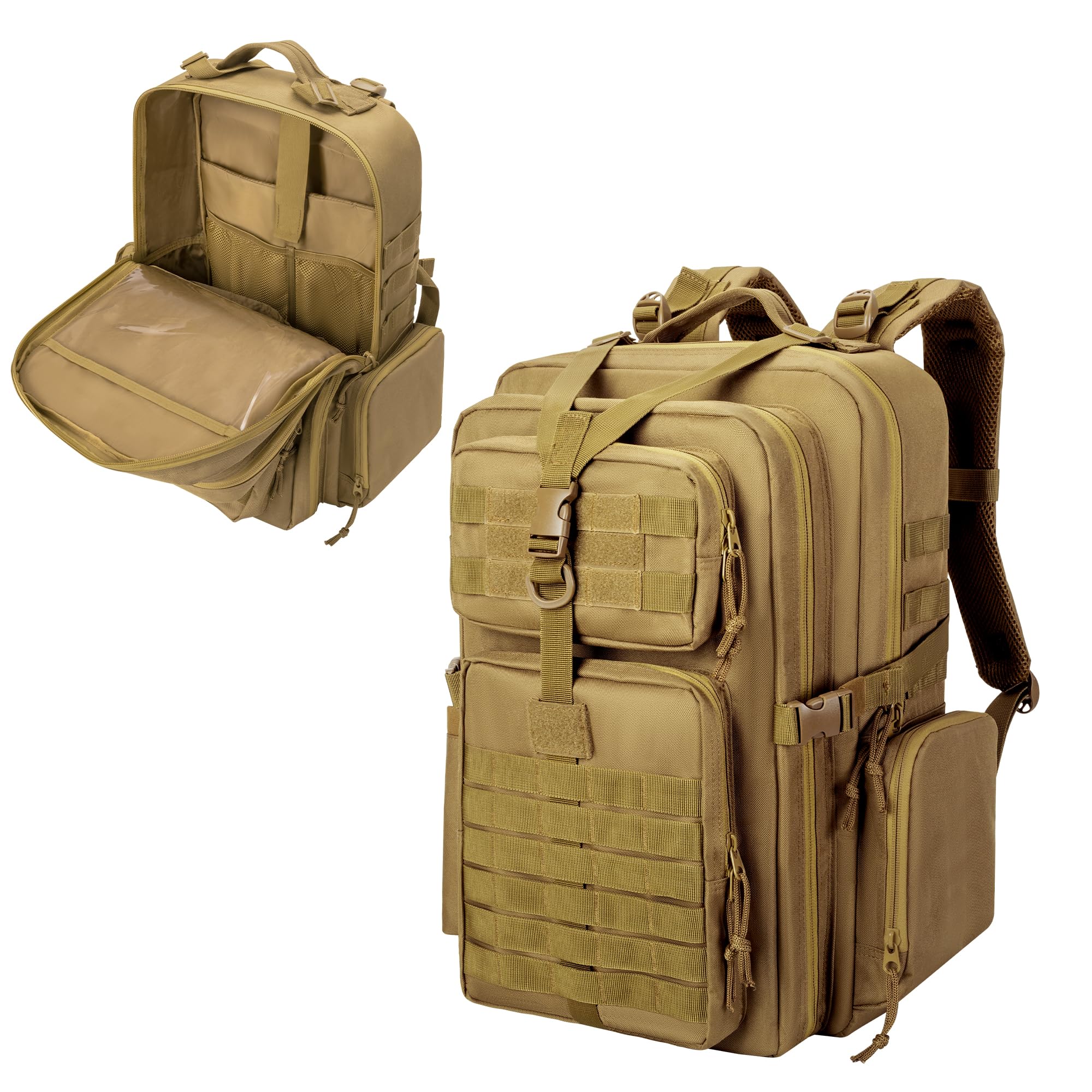 Damero Zaino tattico per trauma con fibbia a Y, borsa medica tattica Molle Borsa per insetti di pronto soccorso per escursionismo, trekking, caccia, campeggio, Cachi