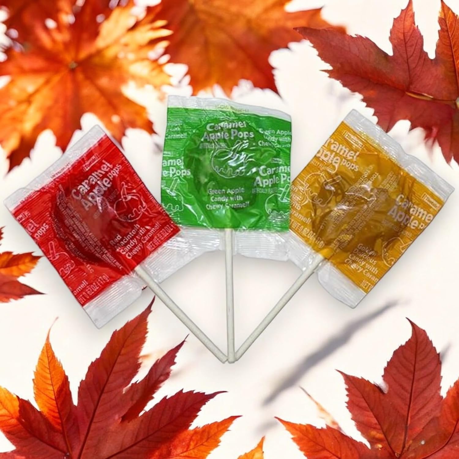 Caramel Apple Orchard Lollipops Variety Pack -1.5 lbs Individually Wrapped 3 Flavor Fall Lollipops for Seasonal Celebrations and Gifting - Perfect Autumn Flavors for Parties and Gatherings(24 oz)